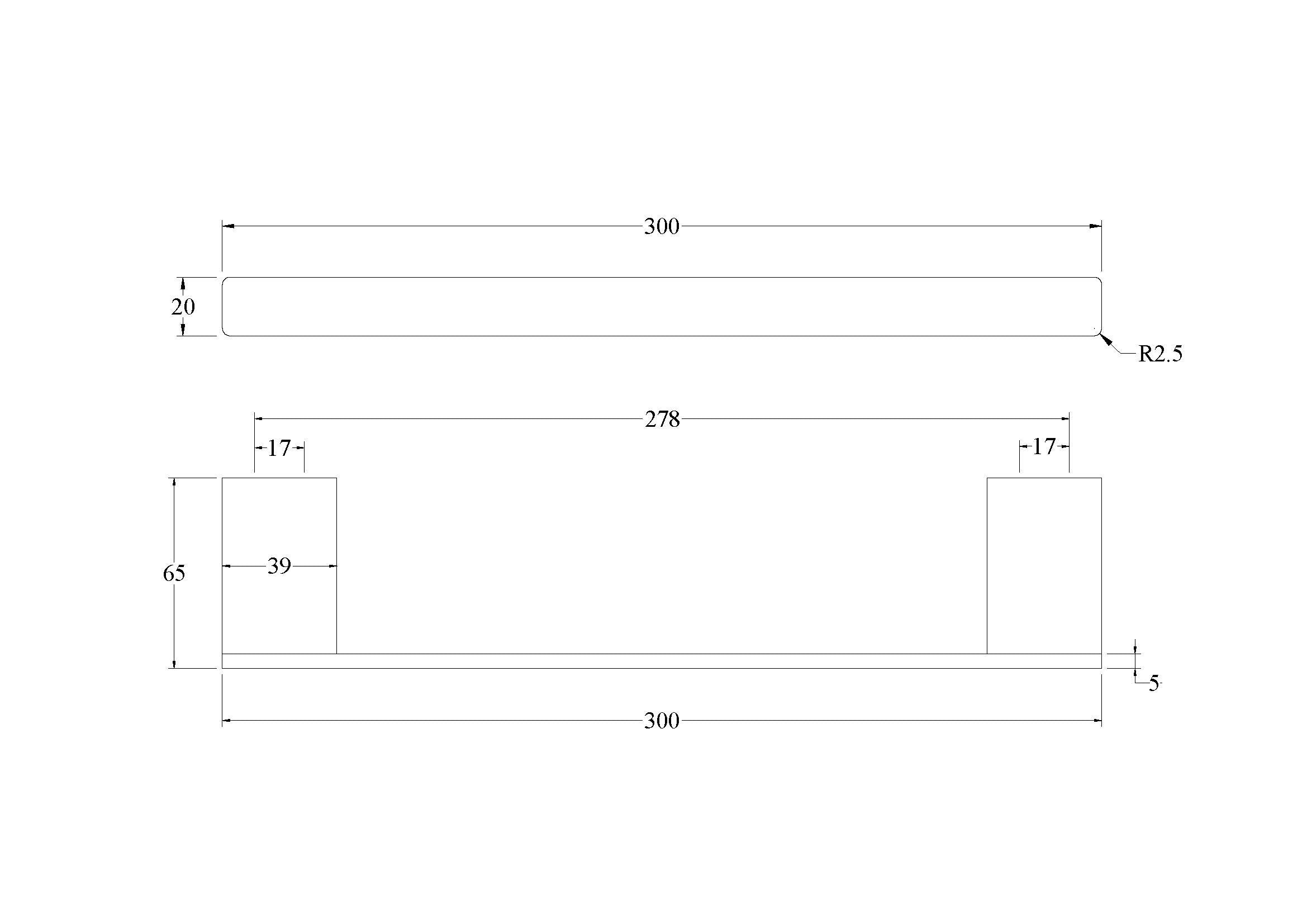 code-lineare-towel-rail-300-specs-dimensions