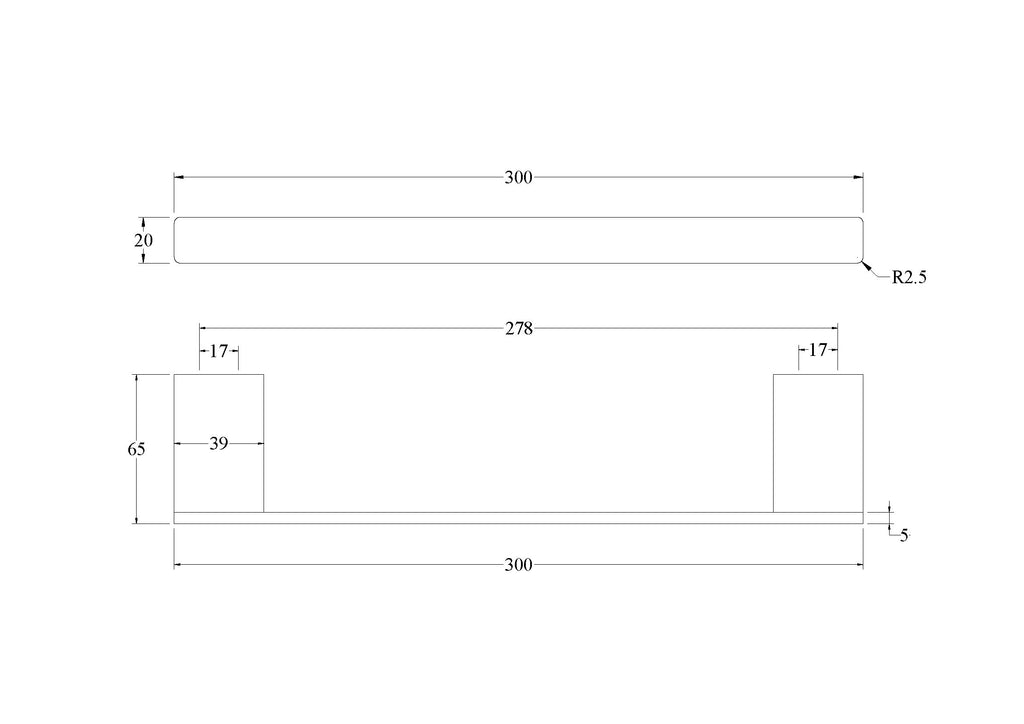 code-lineare-towel-rail-300-specs-dimensions