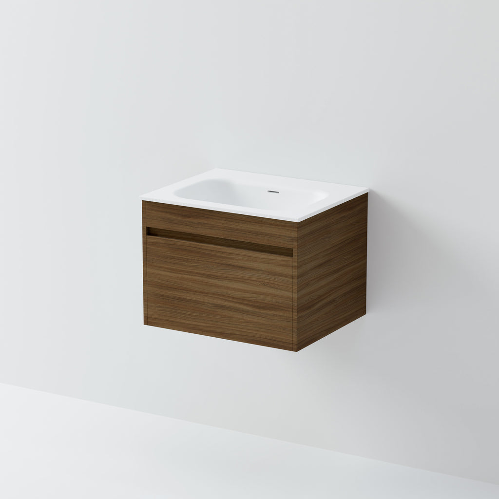 Luxe-600-wall-hung-vanity-490-danish-walnut-timberland-finish-one-drawer