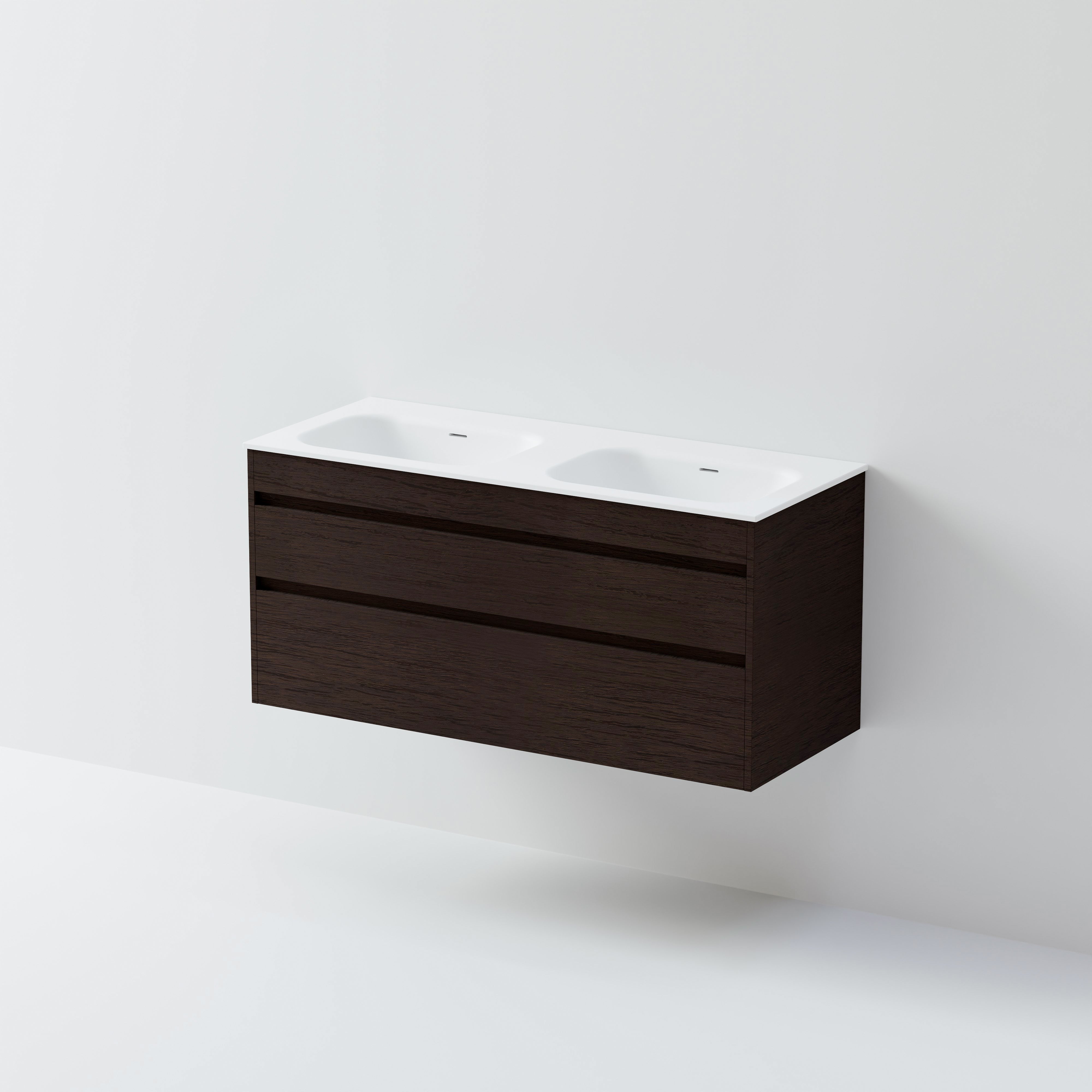 Code Luxe 1200 Wall Hung Double Basin Vanity | 2 Drawer