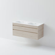 Code Luxe 1200 Wall Hung Double Basin Vanity | 2 Drawer