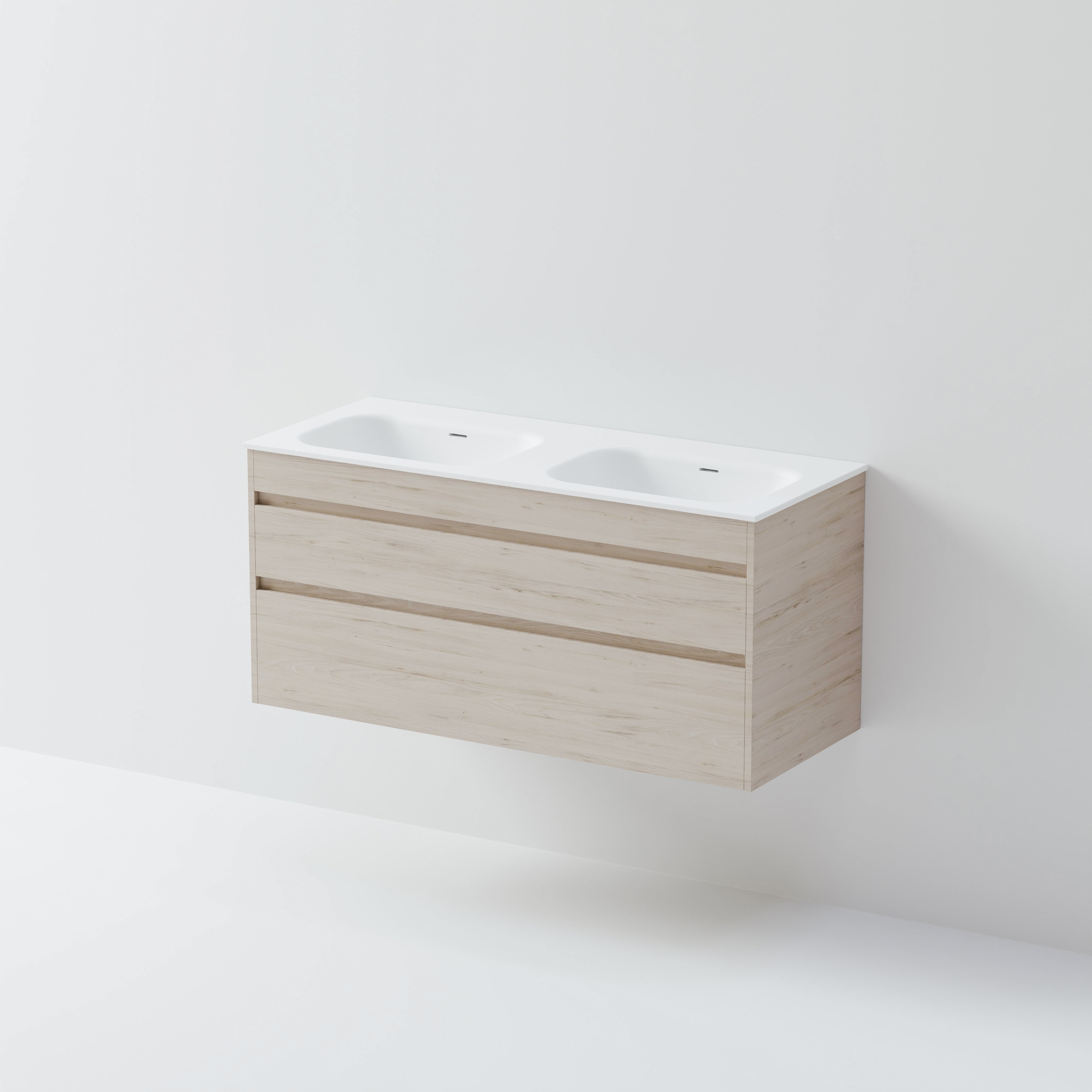 Code Luxe 1200 Wall Hung Double Basin Vanity | 2 Drawer