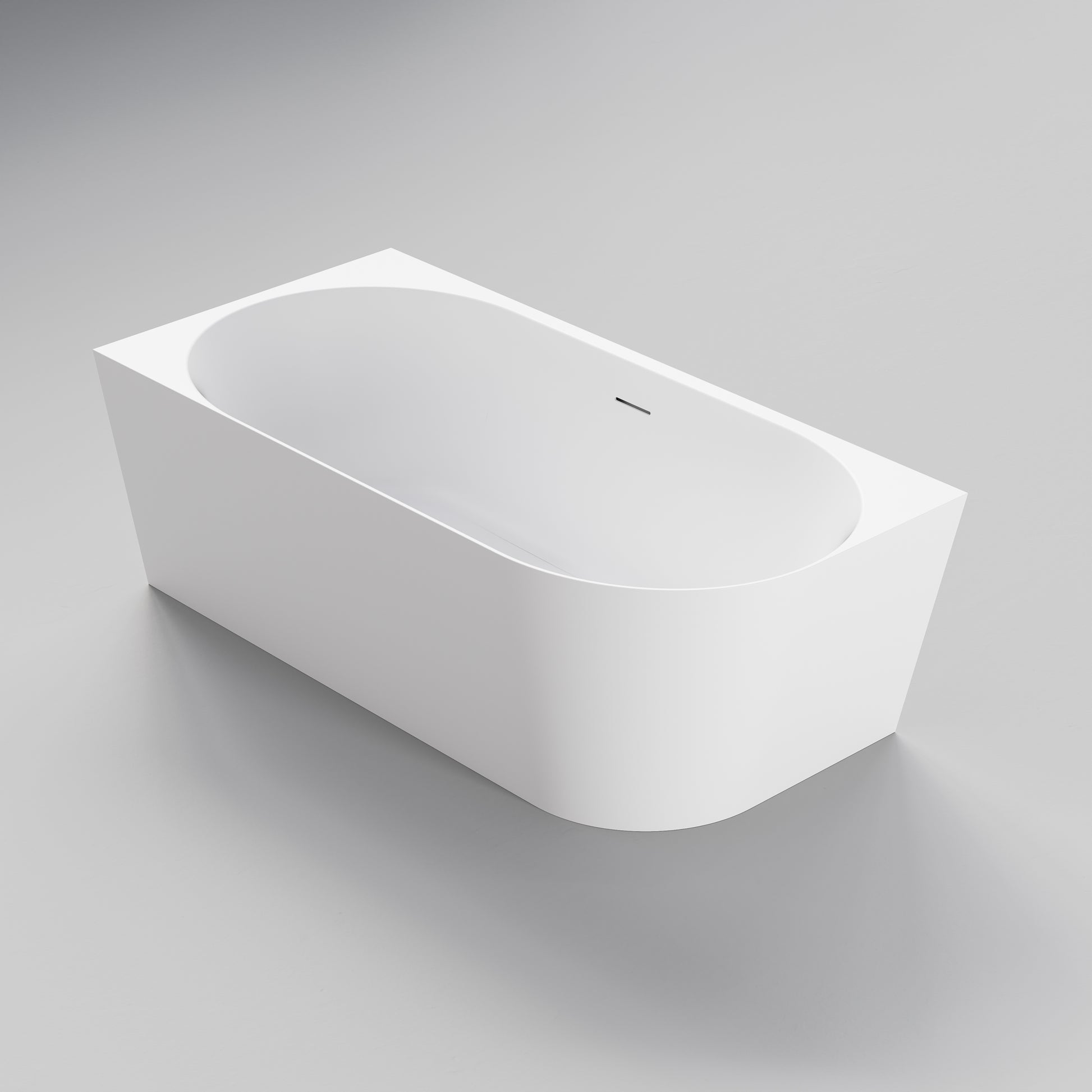 code-endura-left-hand-corner-bath-1600-acrylic-matte-white-left-isometric-view