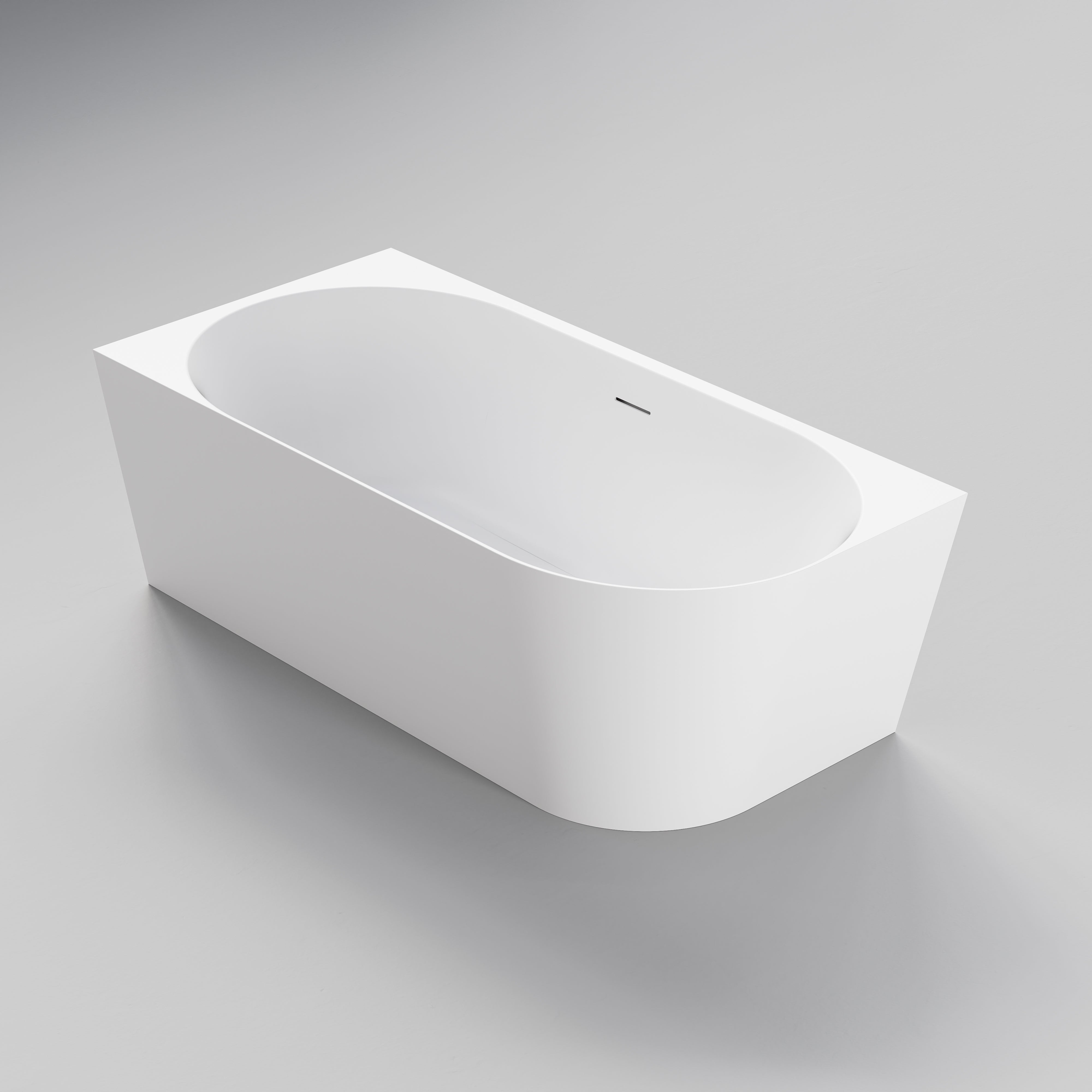 code-endura-left-hand-corner-bath-1600-acrylic-matte-white-left-isometric-view