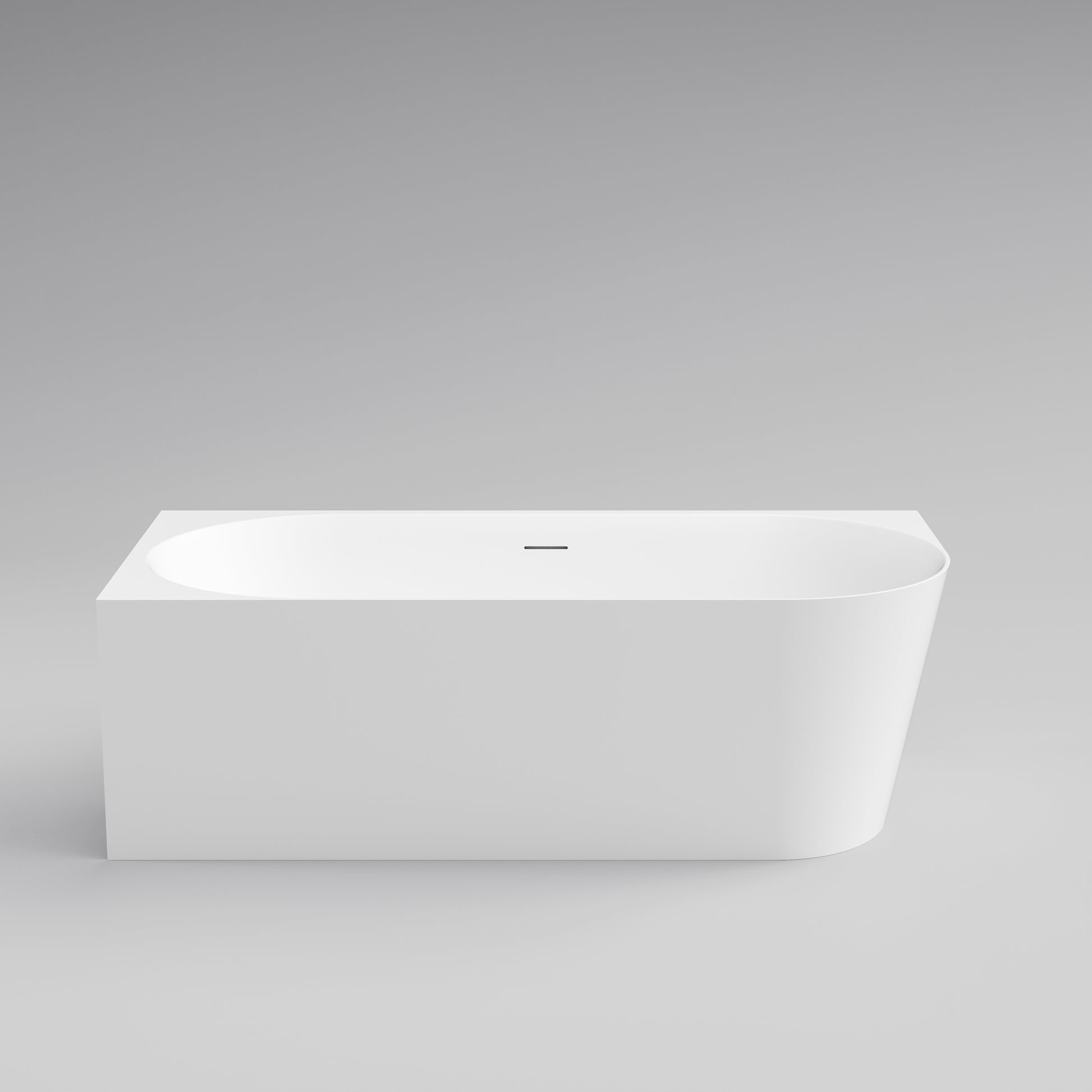 code-endura-left-hand-corner-bath-1750-acrylic-matte-white-front-view