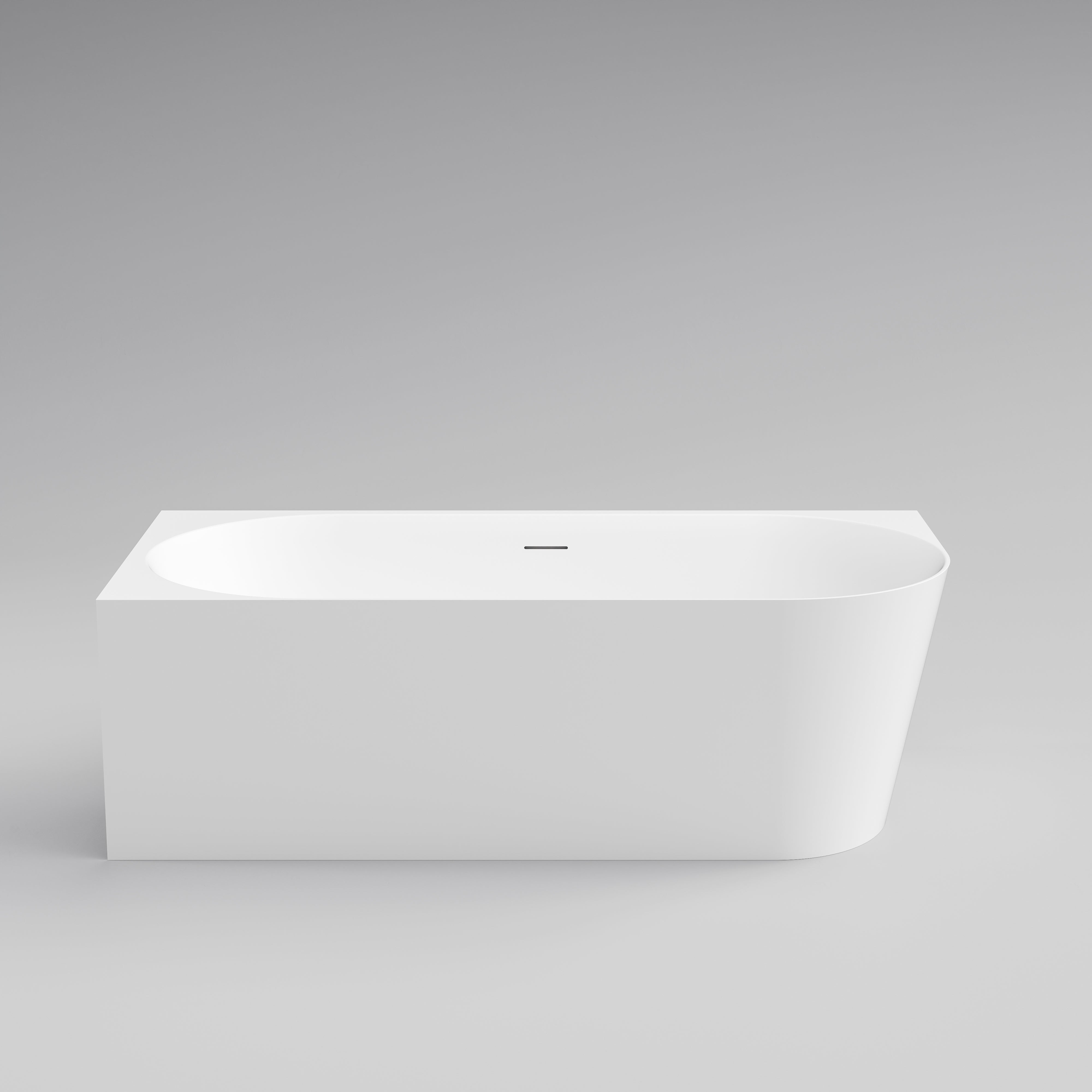code-endura-left-hand-corner-bath-1750-acrylic-matte-white-front-view
