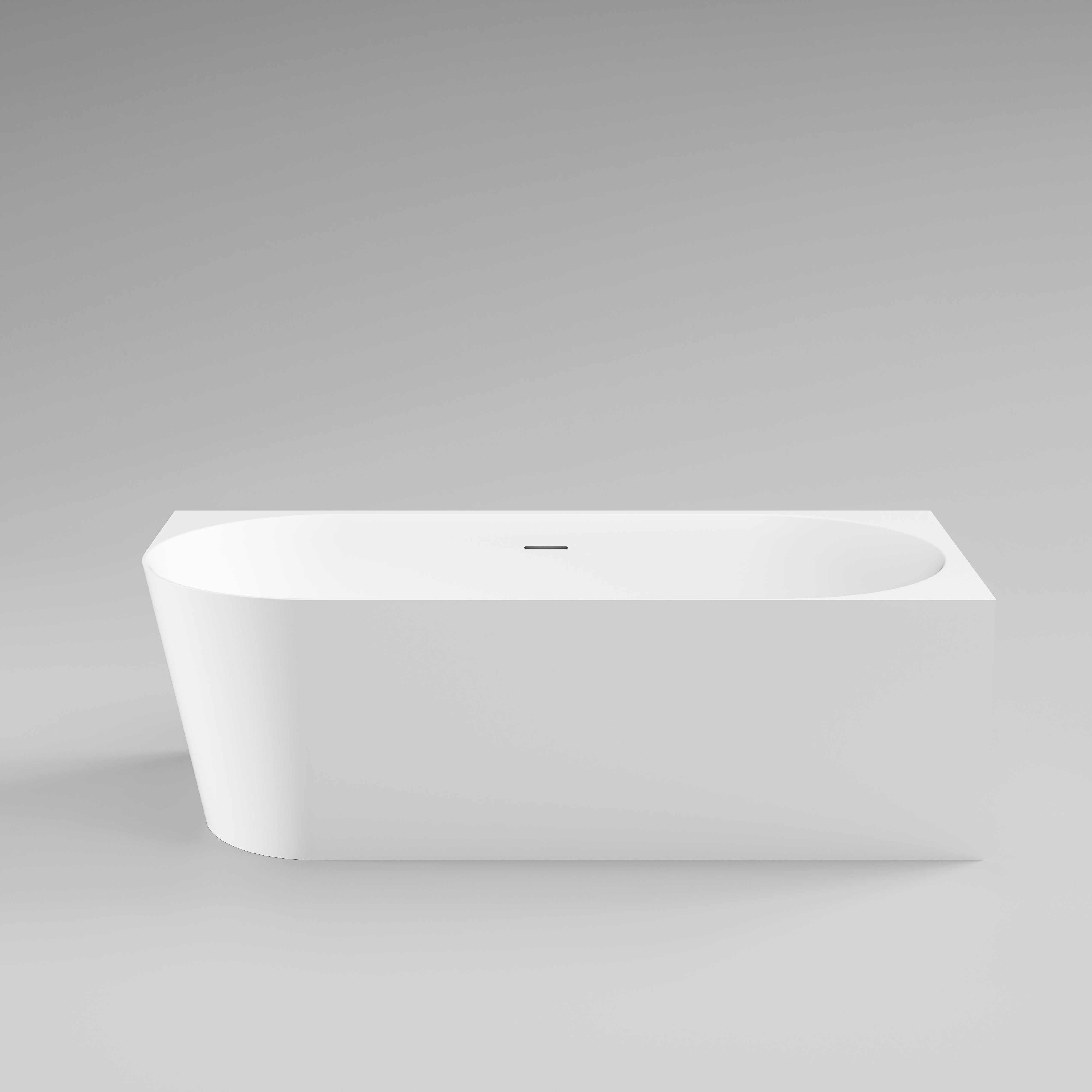 code-endura-right-hand-corner-bath-1750-acrylic-matte-white-front-view