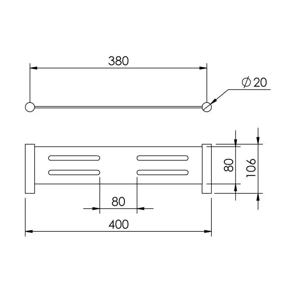 Felton Lumi Metal Shower Shelf 400Mm