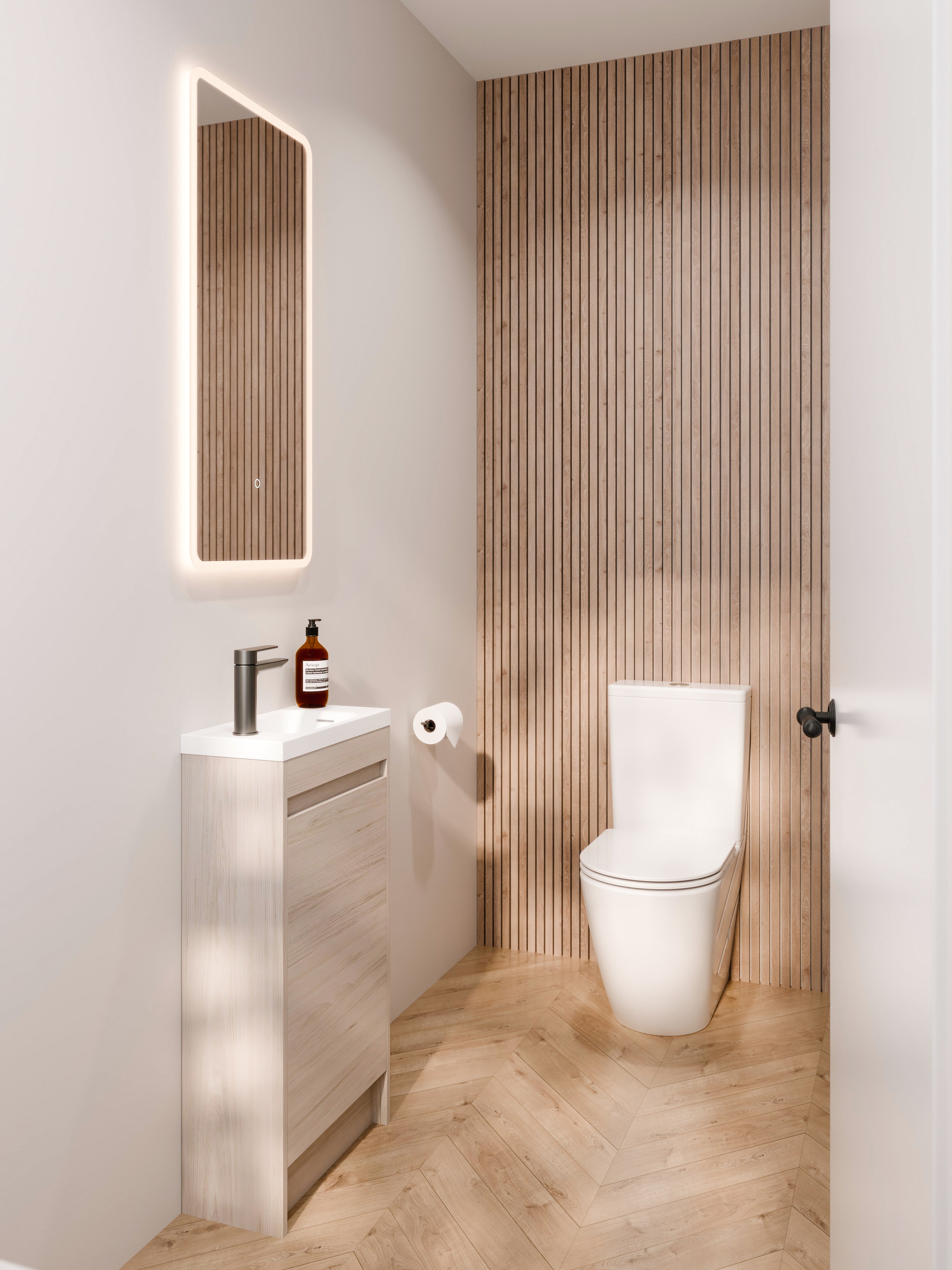 hamptons-elm-450mm-wc-vanity-in-modern-small-wc-room-nz