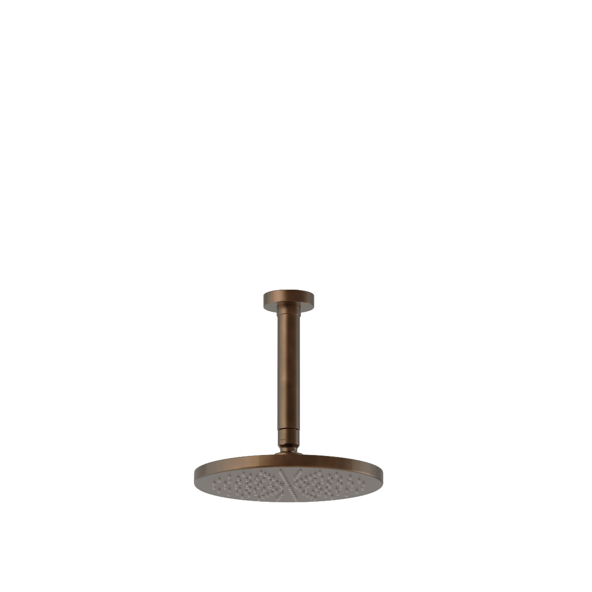 Plumbline Buddy 200mm Ceiling Mount Rainhead With 150mm Arm - Aged Brass Organic