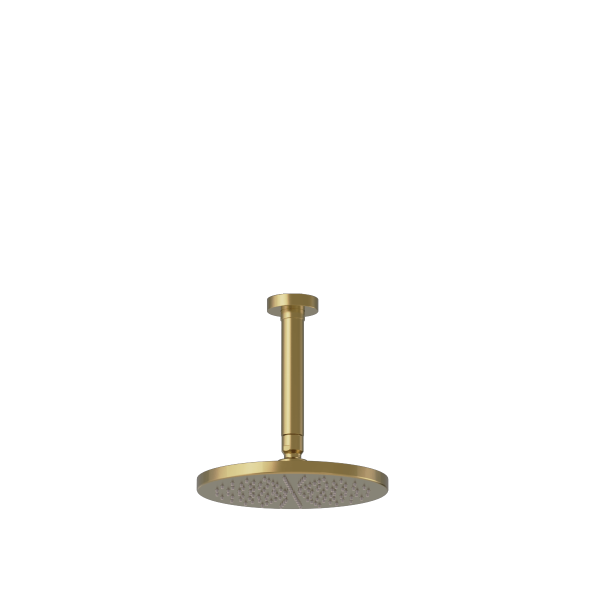 Plumbline Buddy 200mm Ceiling Mount Rainhead With 150mm Arm - Brushed Brass PVD
