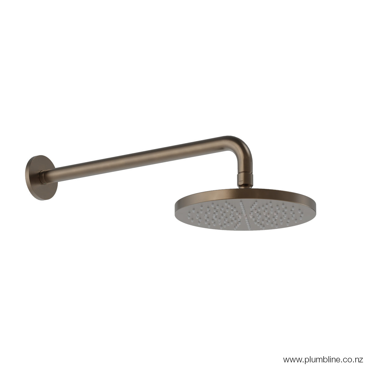 Plumbline Buddy 200mm Wall Mount Rainhead - Aged Brass Organic