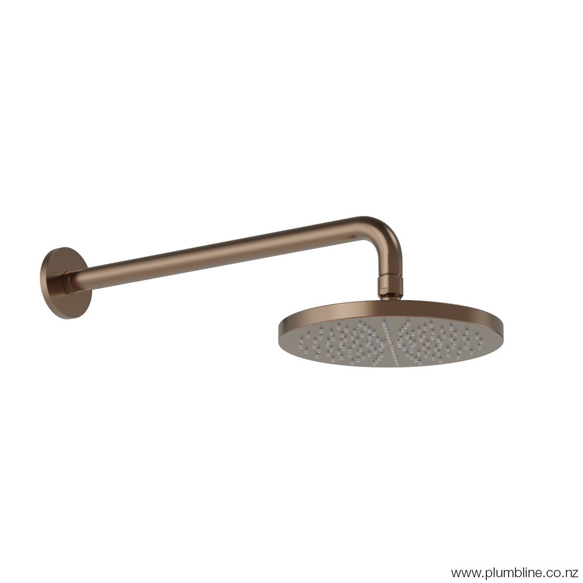 Plumbline Buddy 200mm Wall Mount Rainhead - Brushed Bronze PVD