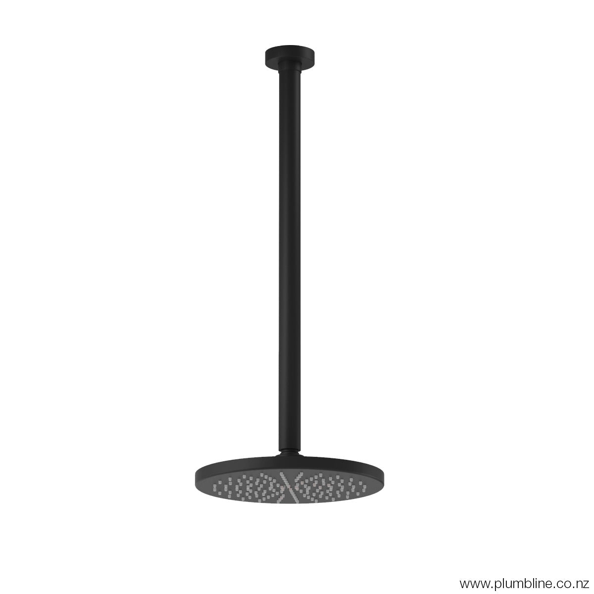 Plumbline Buddy 200mm Ceiling Mount Rainhead With 450mm Arm - Matt Black