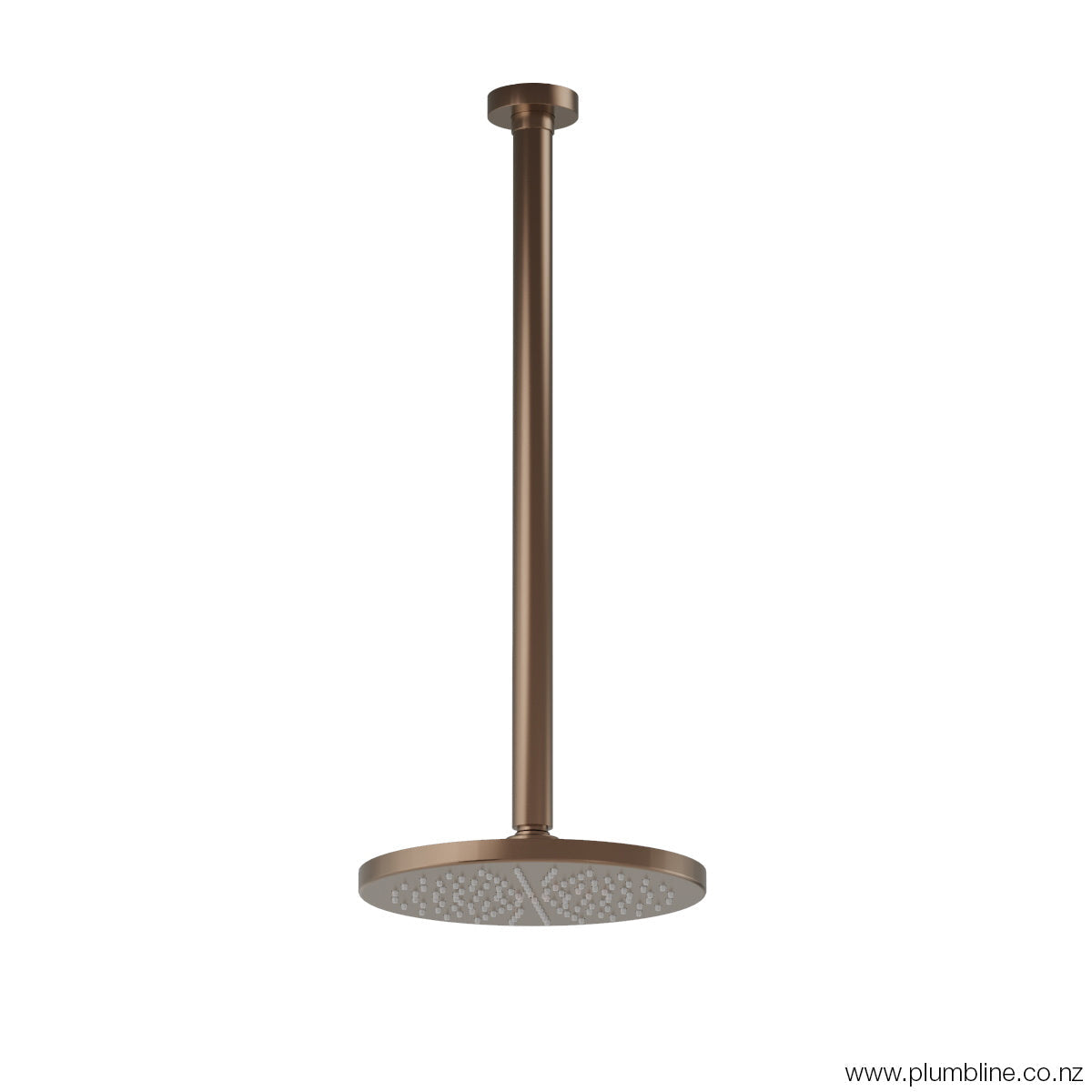 Plumbline Buddy 200mm Ceiling Mount Rainhead With 450mm Arm - Brushed Bronze PVD