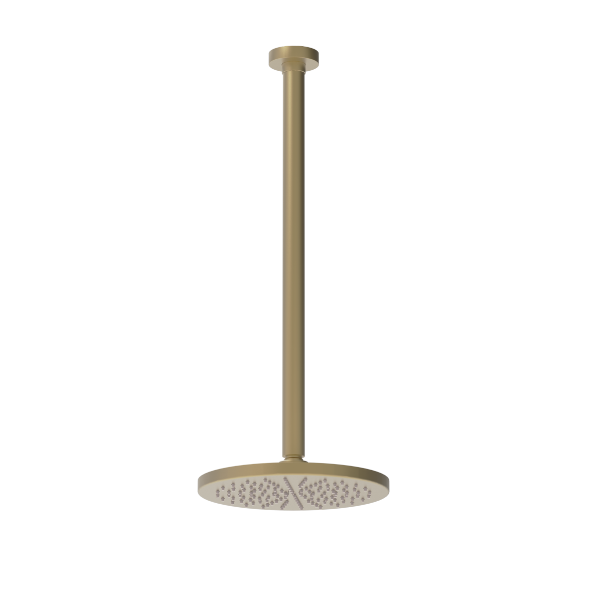 Plumbline Buddy 200mm Ceiling Mount Rainhead With 450mm Arm - Matt Champagne PVD