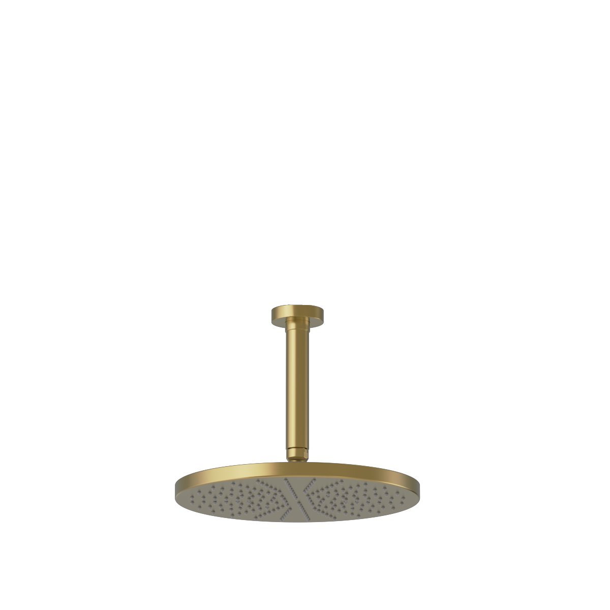 Plumbline Buddy 250mm Ceiling Mount Rainhead With 150mm Arm - Brushed Brass PVD