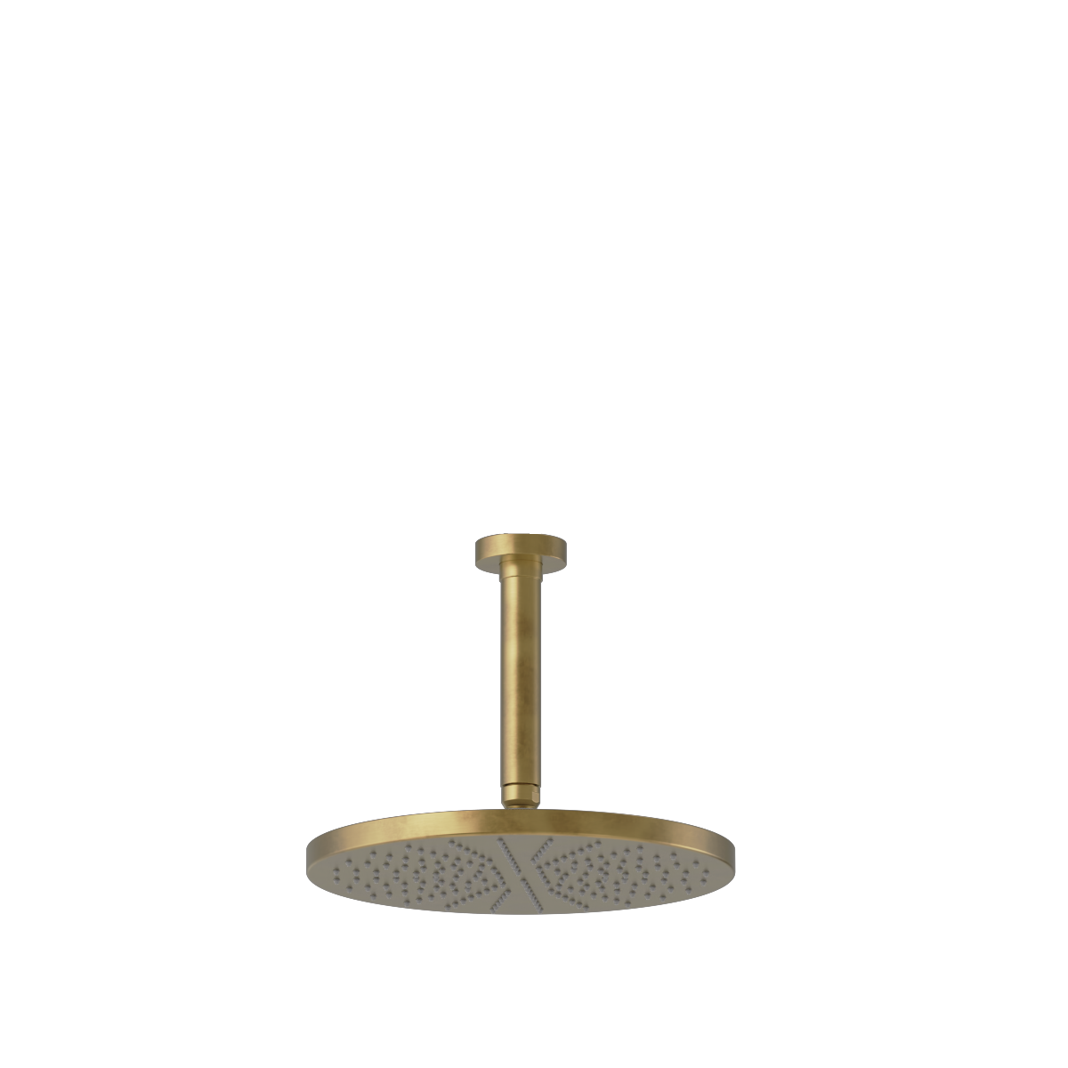 Plumbline Buddy 250mm Ceiling Mount Rainhead With 150mm Arm - Brushed Brass Organic