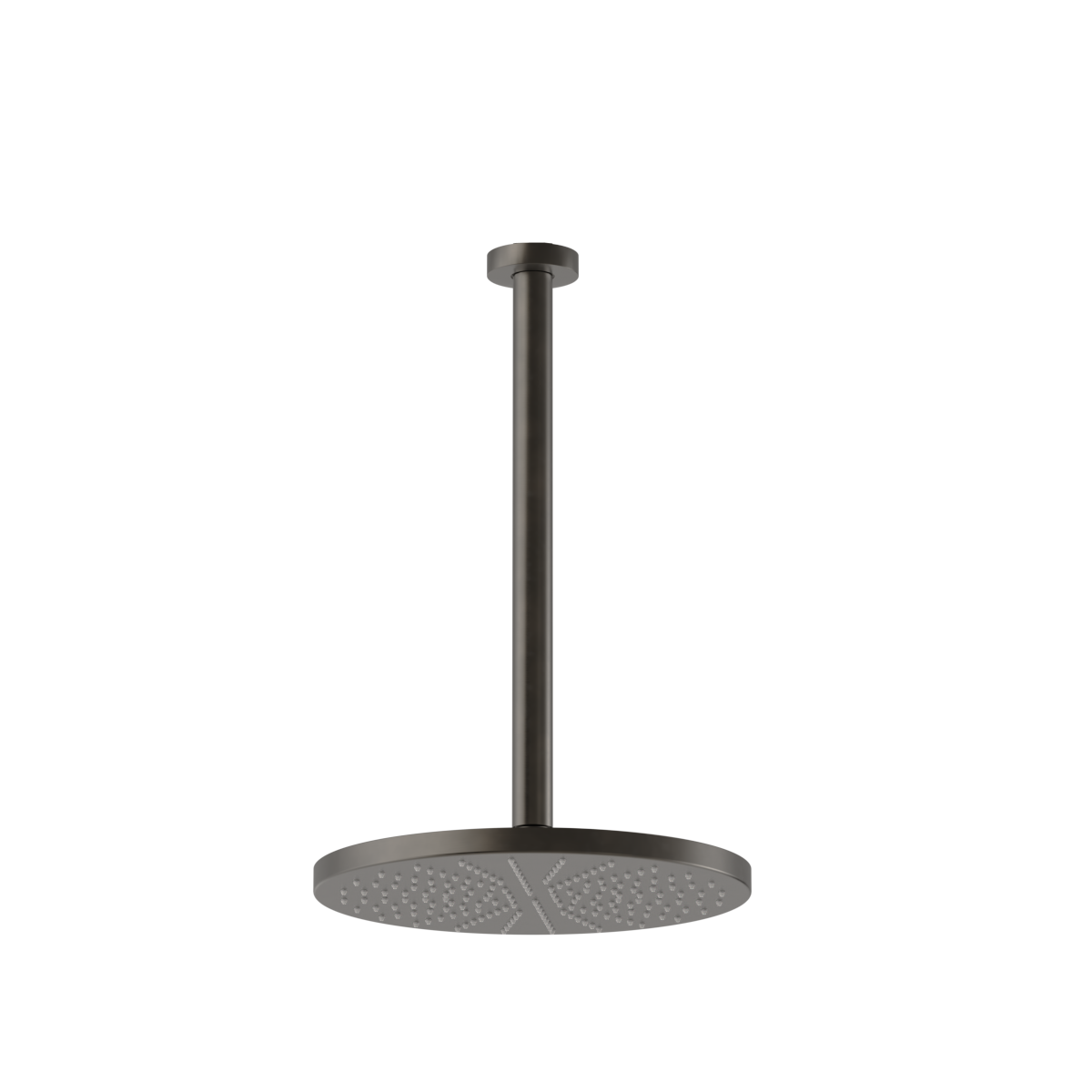 Plumbline Buddy 250mm Ceiling Mount Rainhead With 300mm Arm - Aged Iron / Gunmetal