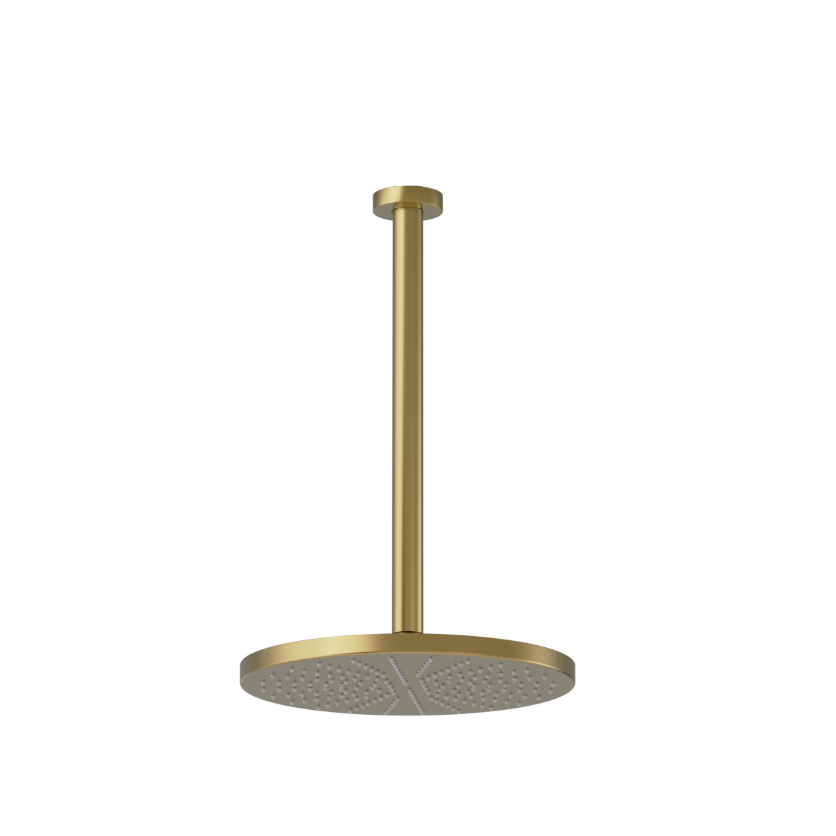 Plumbline Buddy 250mm Ceiling Mount Rainhead With 300mm Arm - Brushed Brass PVD