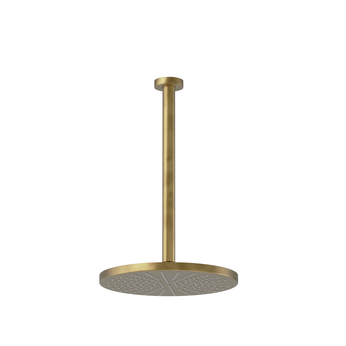 Plumbline Buddy 250mm Ceiling Mount Rainhead With 300mm Arm - Brushed Brass Organic