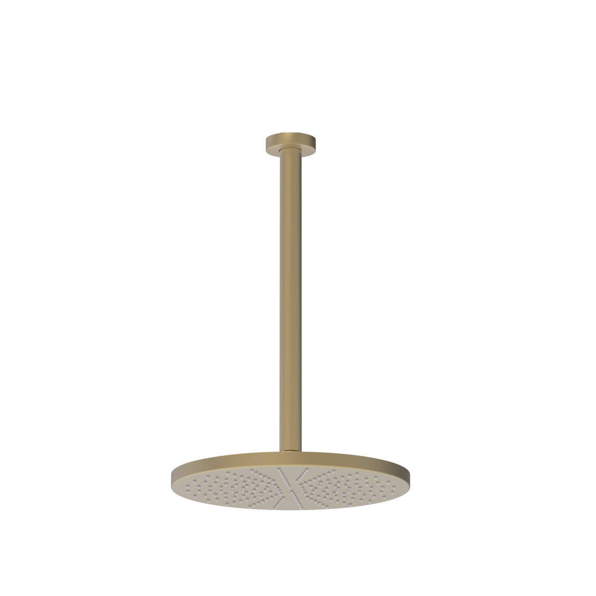 Plumbline Buddy 250mm Ceiling Mount Rainhead With 300mm Arm - Matt Champagne PVD