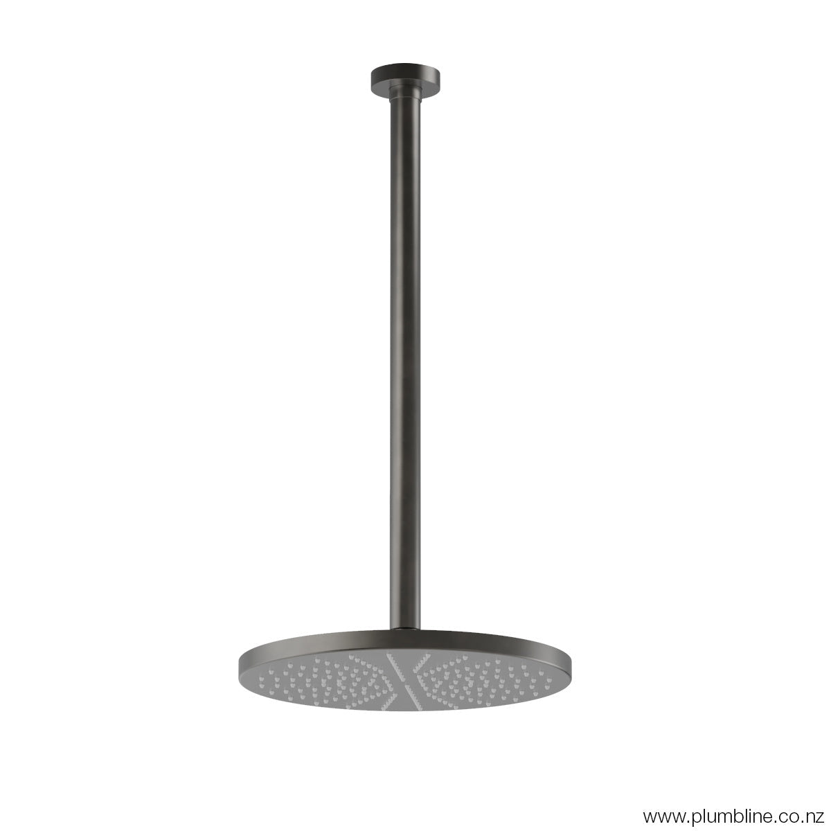 Plumbline Buddy 250mm Ceiling Mount Rainhead With 450mm Arm - Aged Iron / Gunmetal