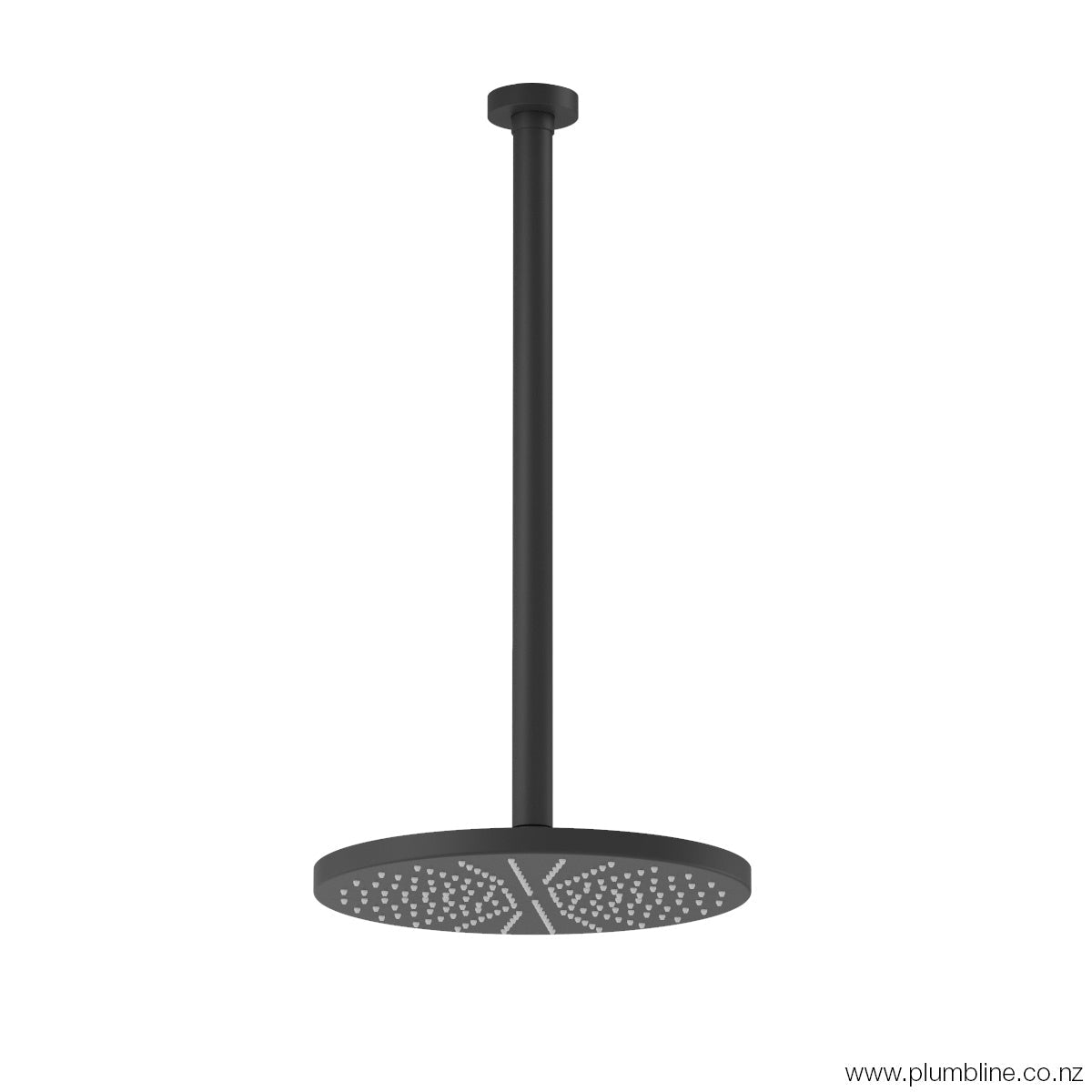 Plumbline Buddy 250mm Ceiling Mount Rainhead With 450mm Arm - Matt Black