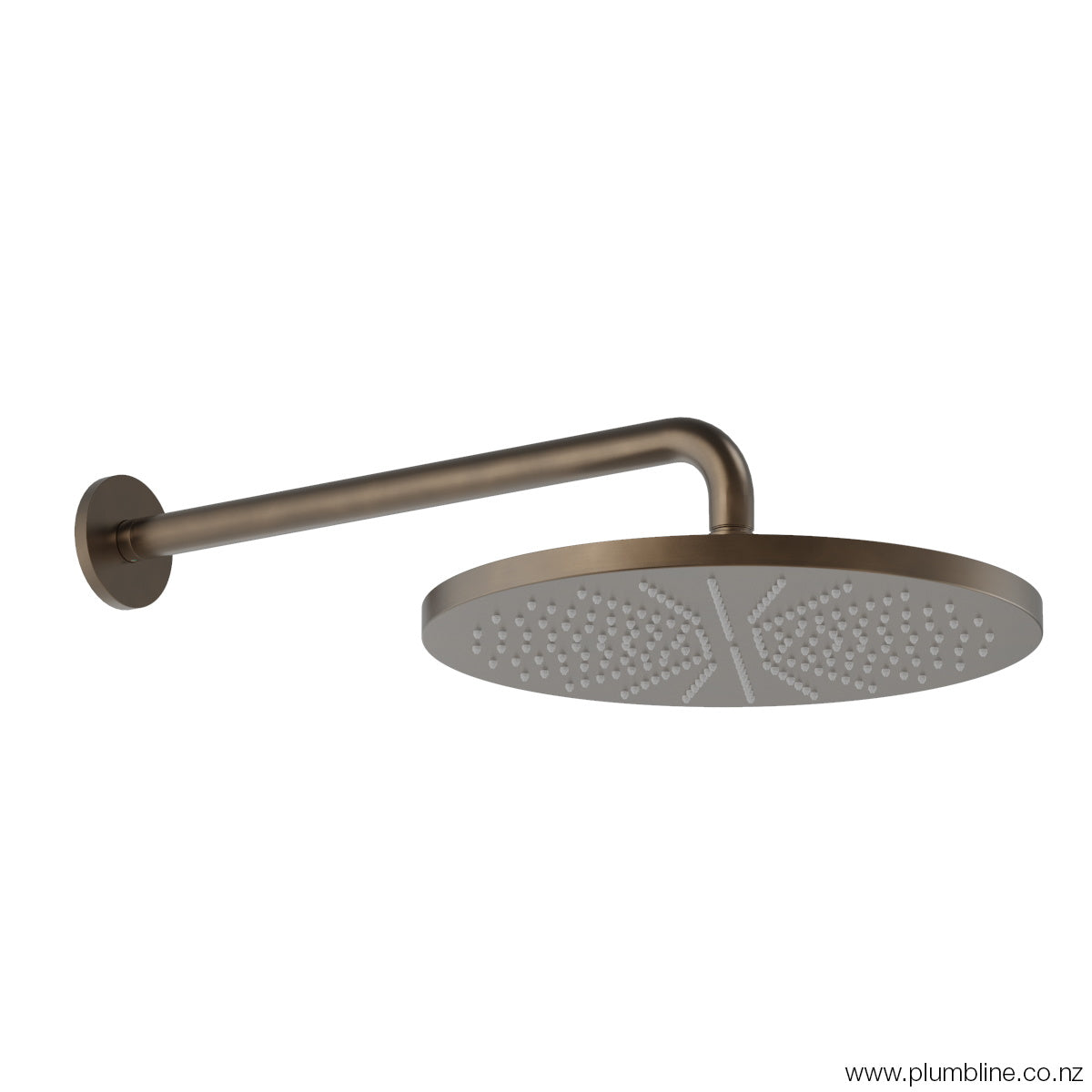 Plumbline Buddy 300mm Wall Mount Rainhead - Aged Brass Organic