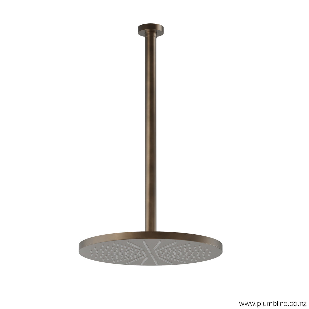 Plumbline Buddy 300mm Ceiling Mount Rainhead With 450mm Arm - Aged Brass Organic