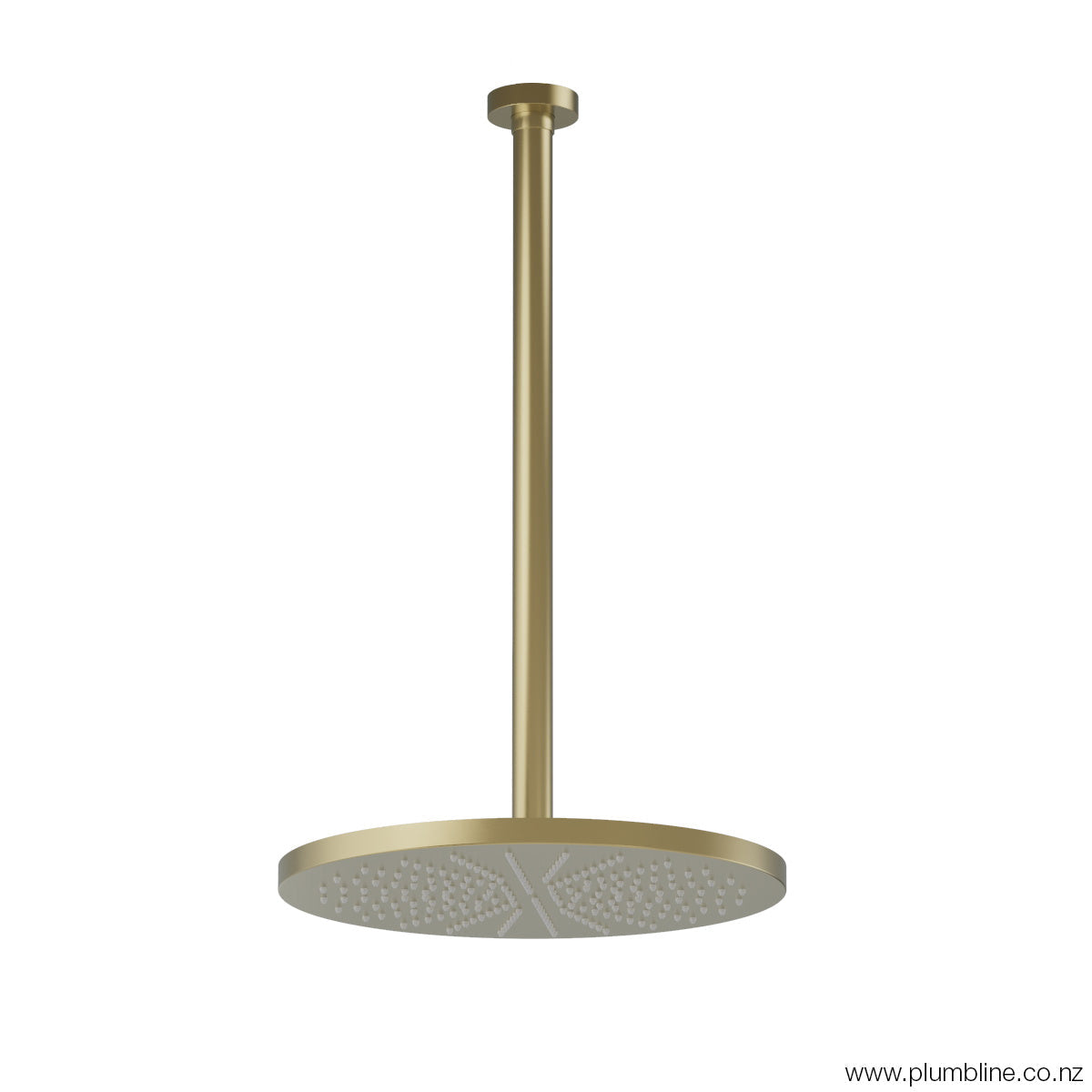 Plumbline Buddy 300mm Ceiling Mount Rainhead With 450mm Arm - Brushed Brass PVD