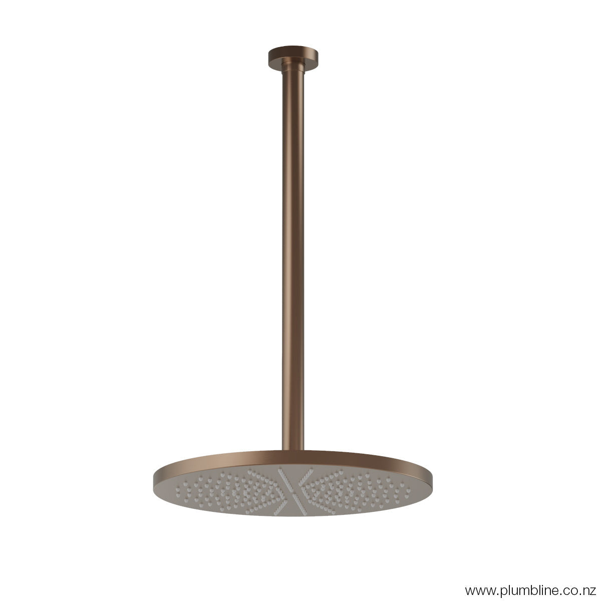 Plumbline Buddy 300mm Ceiling Mount Rainhead With 450mm Arm - Brushed Bronze PVD