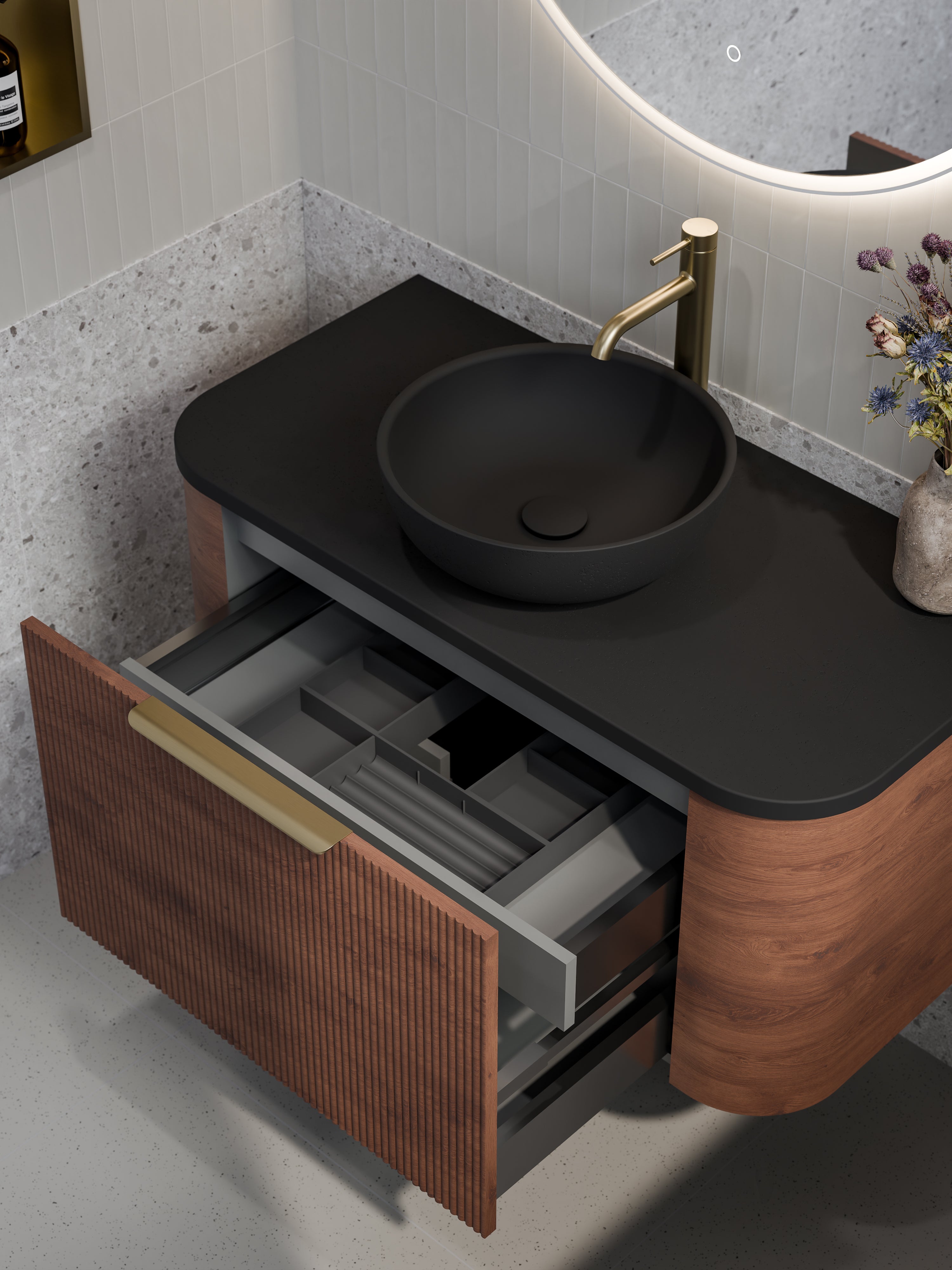 Code Nature 1000 Vanity | Flat Slab Top | Pillar Front