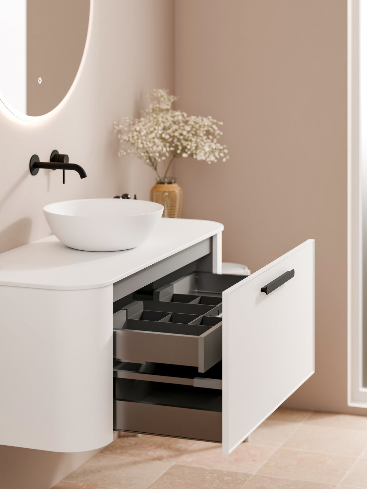 Slab Vanity Code Nature 1200 | Vanity Flat Slab Top | Axel Front – Elite Bathroomware