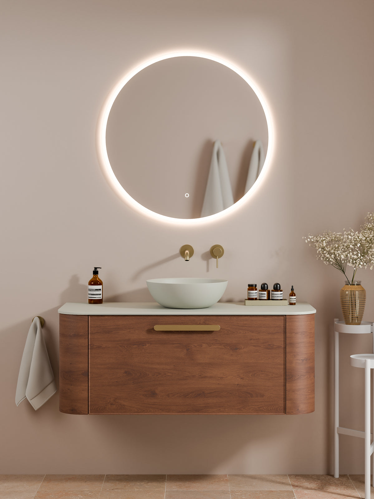 Slab Vanity Code Nature 1200 | Vanity Flat Slab Top | Axel Front – Elite Bathroomware