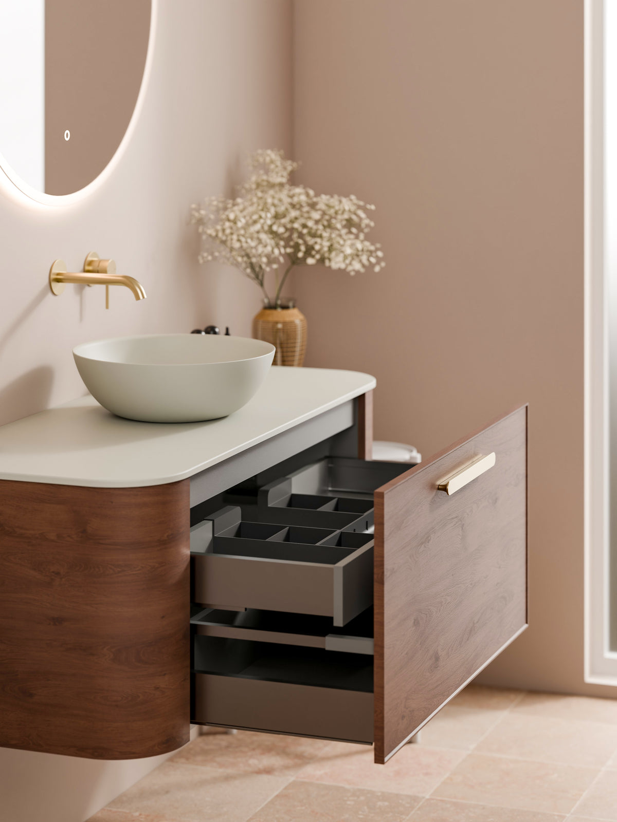 Slab Vanity Code Nature 1200 | Vanity Flat Slab Top | Axel Front – Elite Bathroomware