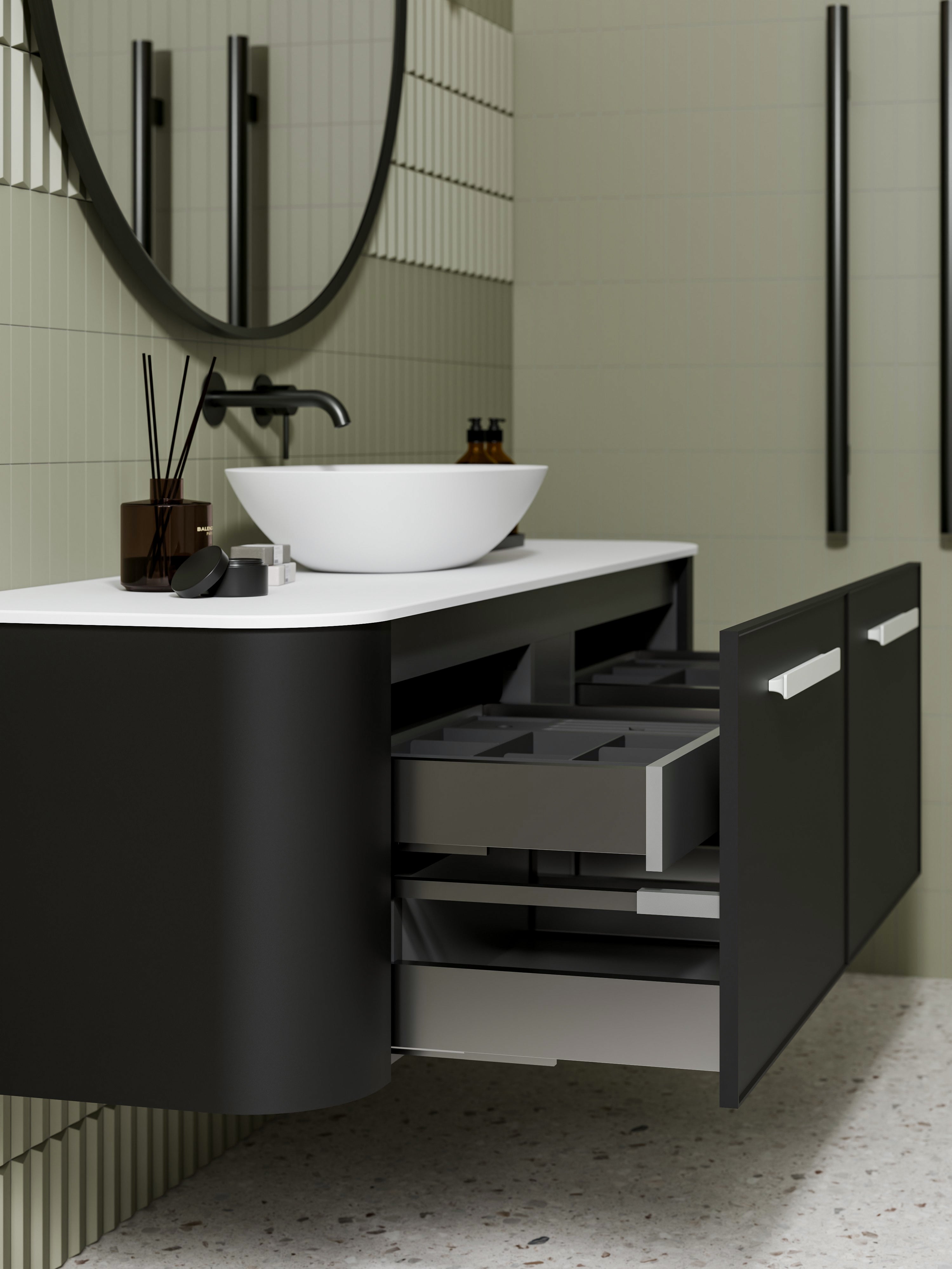 Code Nature 1500 Vanity | Flat Slab Top | Single Sink | Axel Front