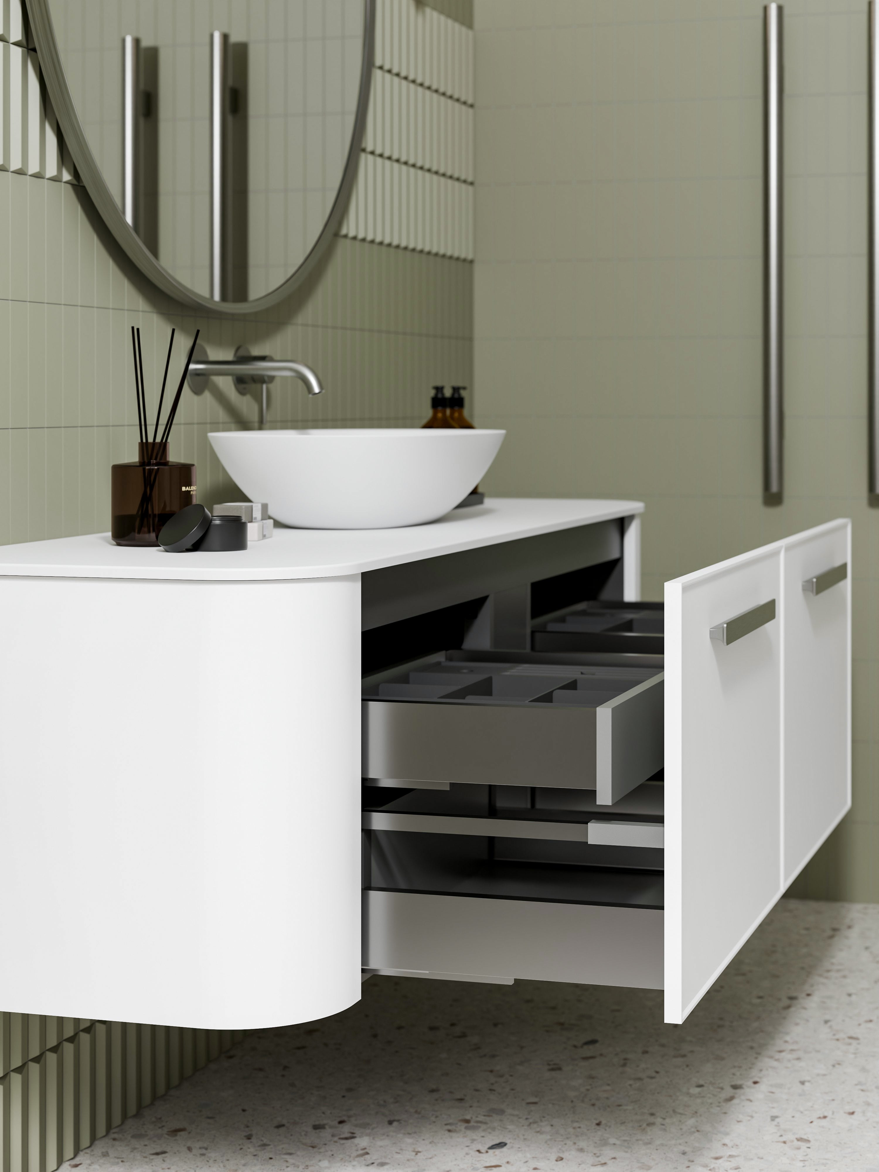 Code Nature 1500 Vanity | Flat Slab Top | Single Sink | Axel Front