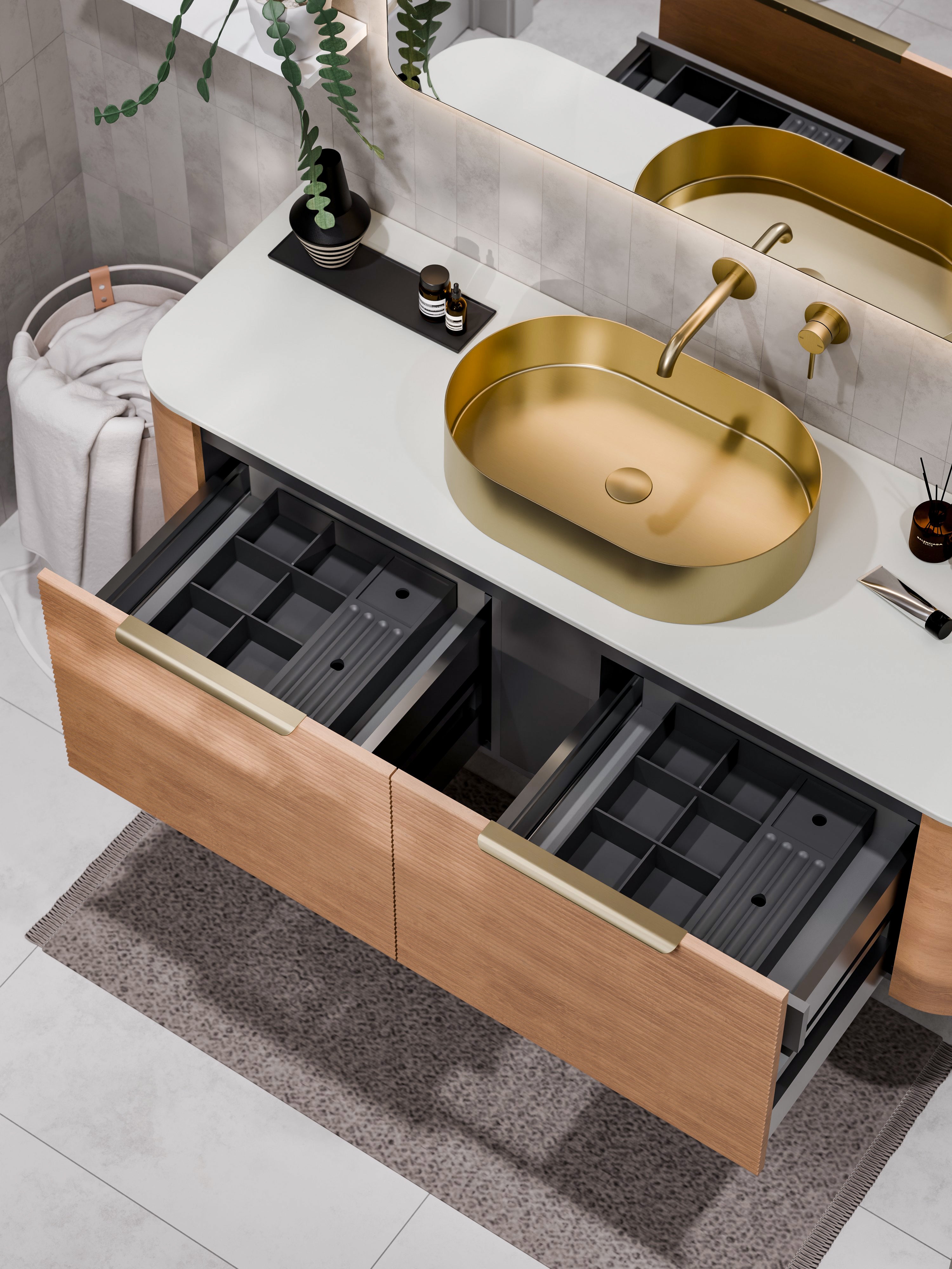 Code Nature 1500 Vanity | Flat Slab Top | Single Sink | Orchard Front