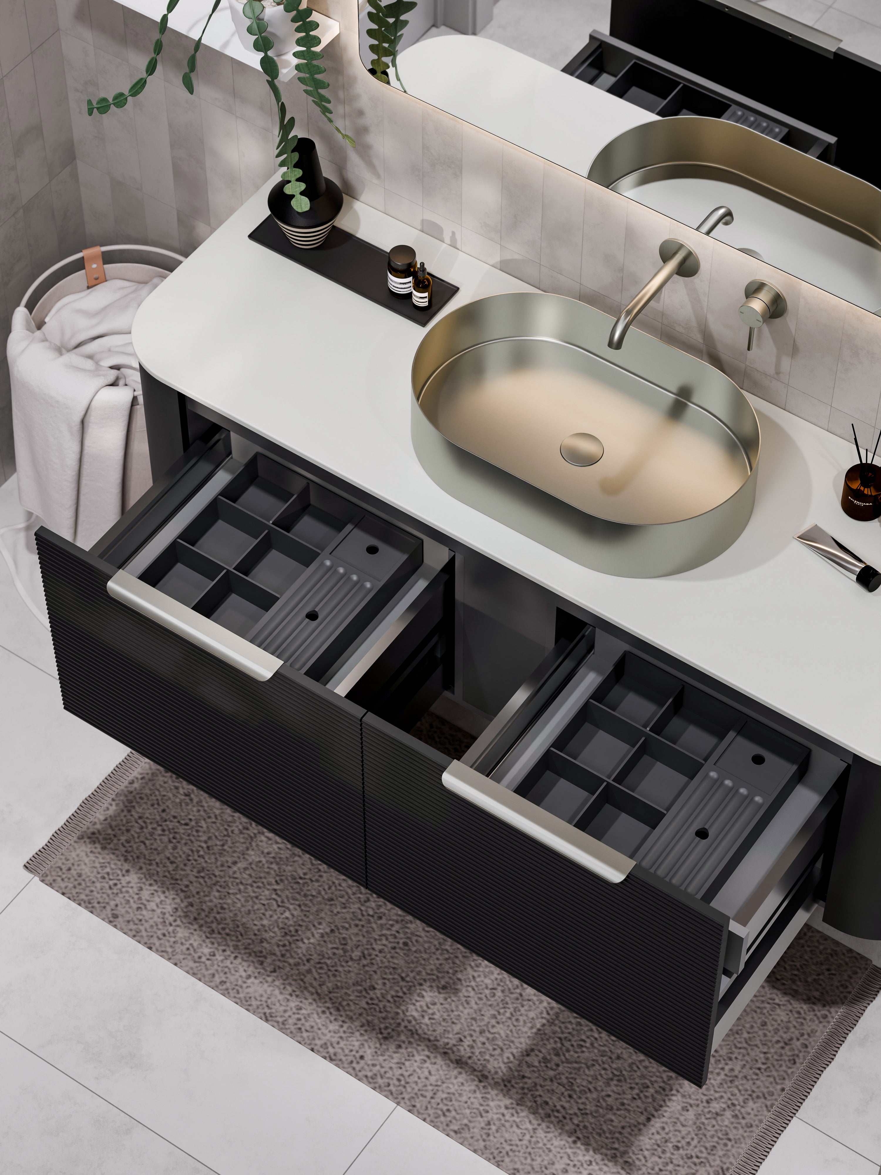Code Nature 1500 Vanity | Flat Slab Top | Single Sink | Orchard Front