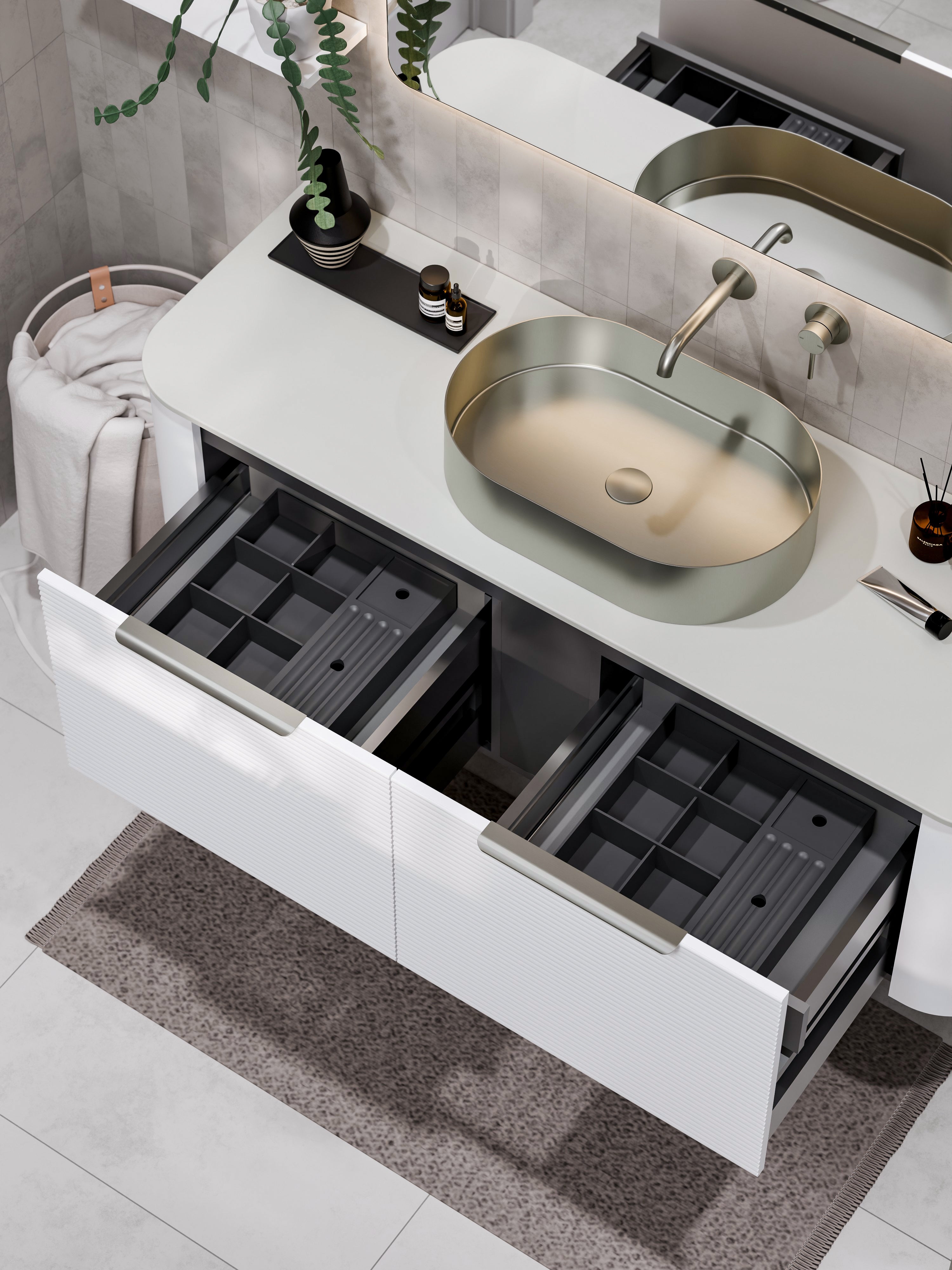 Code Nature 1500 Vanity | Flat Slab Top | Single Sink | Orchard Front