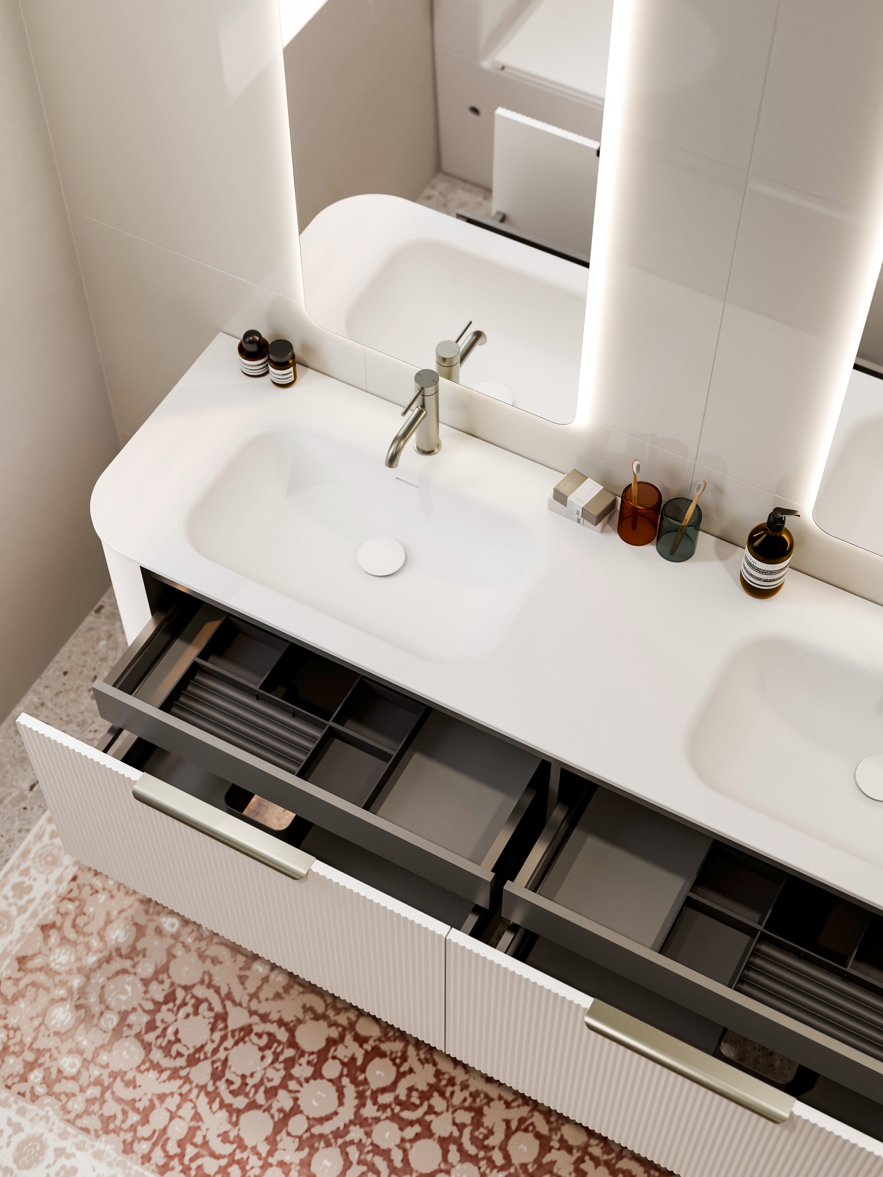 Code Nature 1800 Vanity | Navarra Sink | Pillar Front