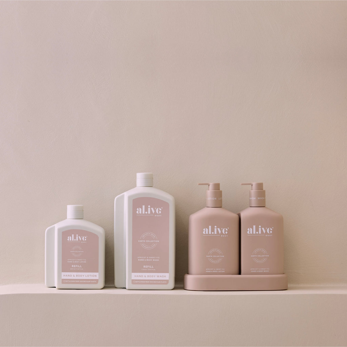 al.ive body Hand & Body Wash Refill Apricot & Sweet Fig - lifestyle shot