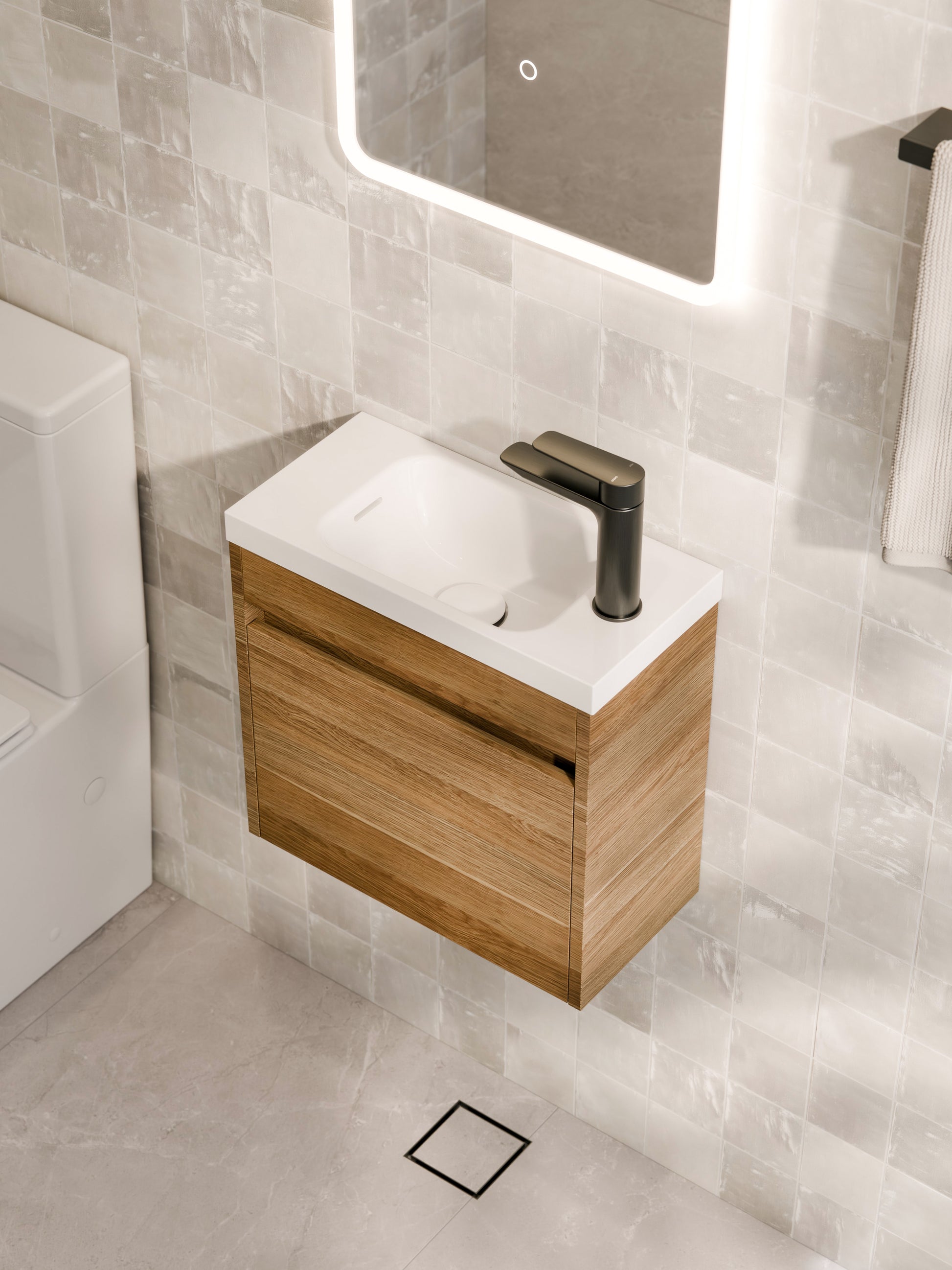 classic-oak-450mm-wall-hung-wc-vanity-in-modern-small-wc-room
