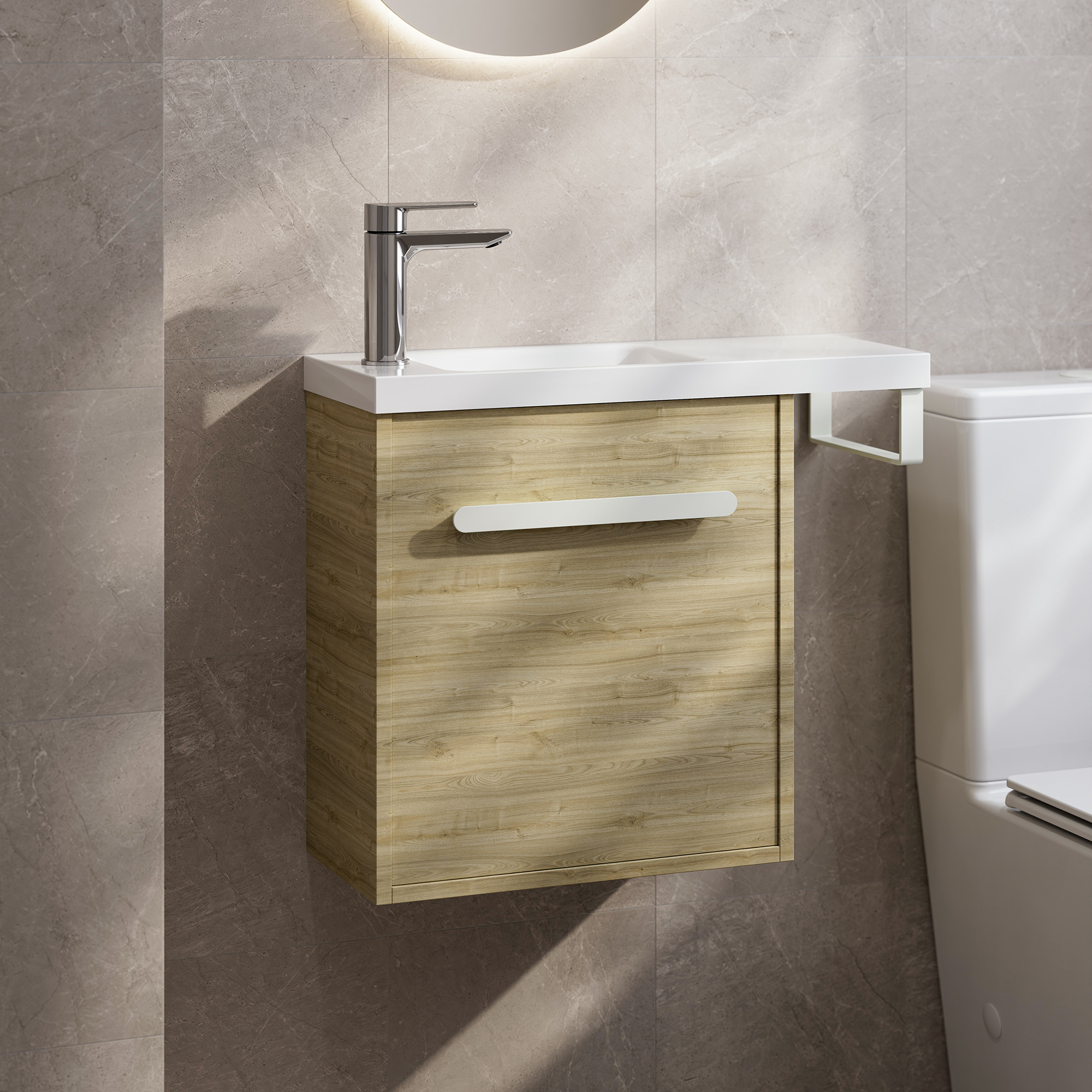 Hako 450 Offset WC Vanity | With Towel Rail
