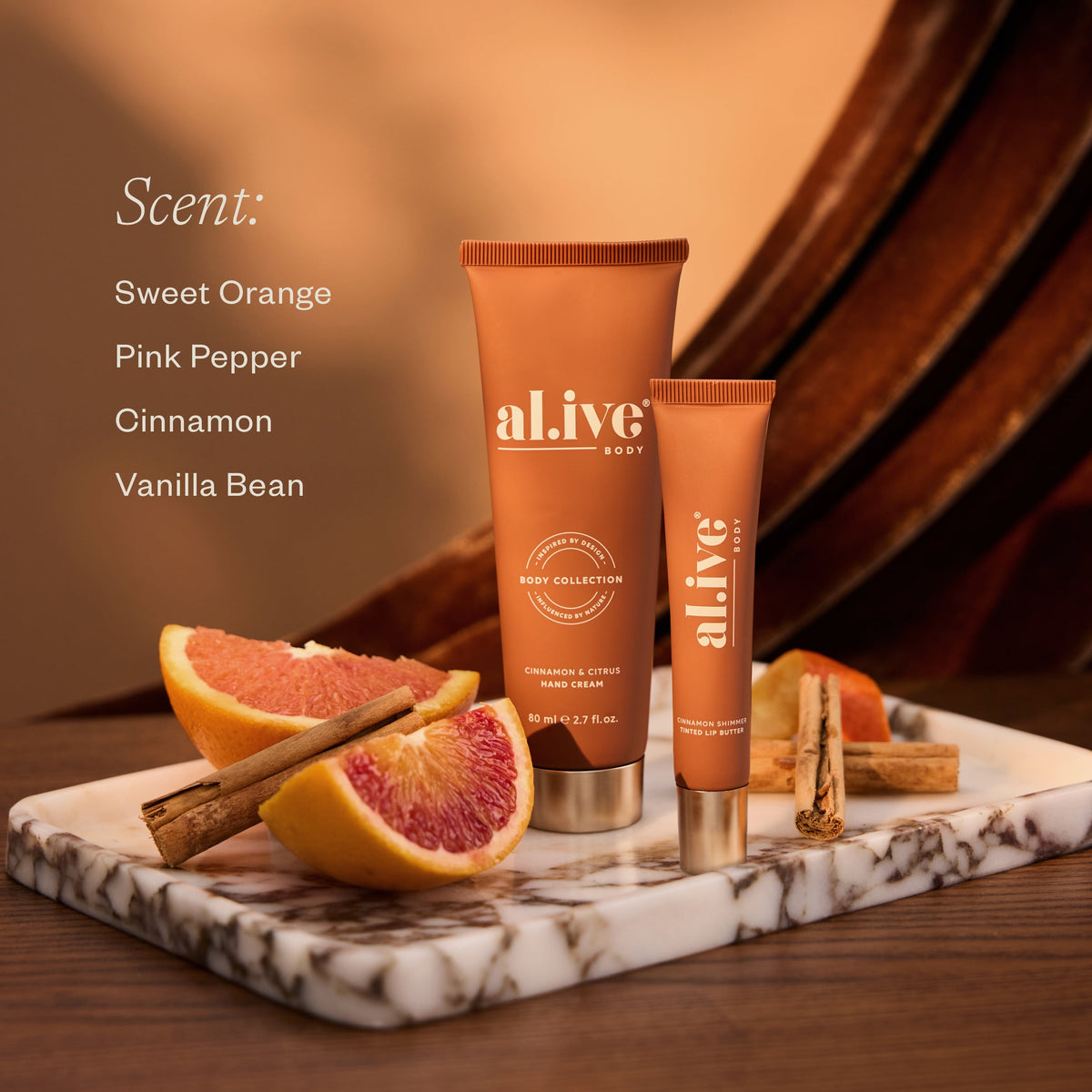 Al.ive Hand & Lip Gift Set - Cinnamon & Citrus