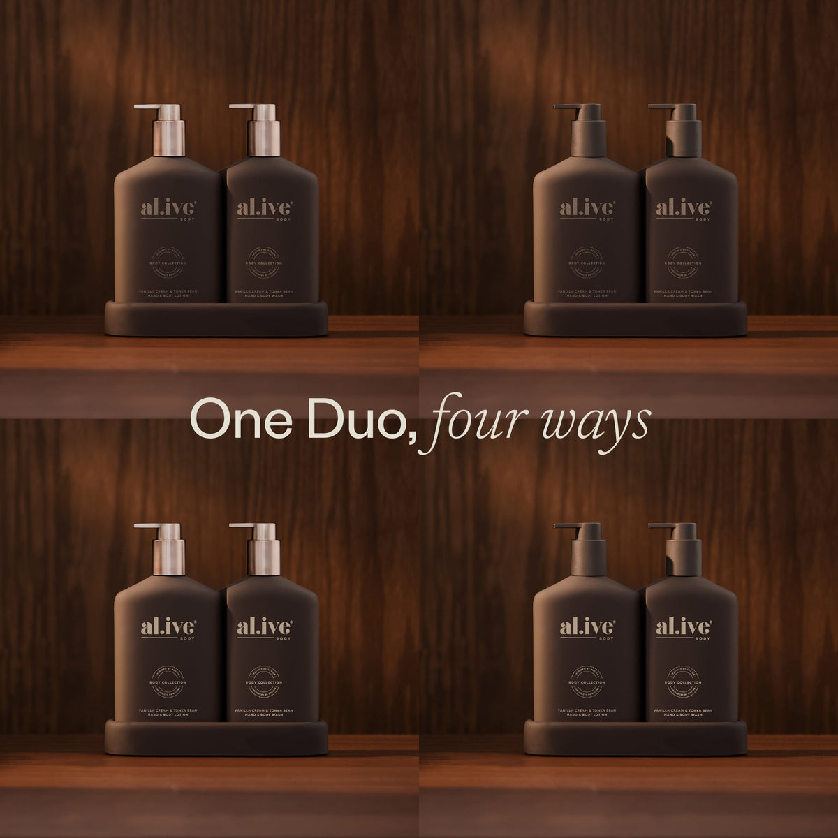 Al.ive Transformative Bathroom Duo - Vanilla Cream & Tonka Bean