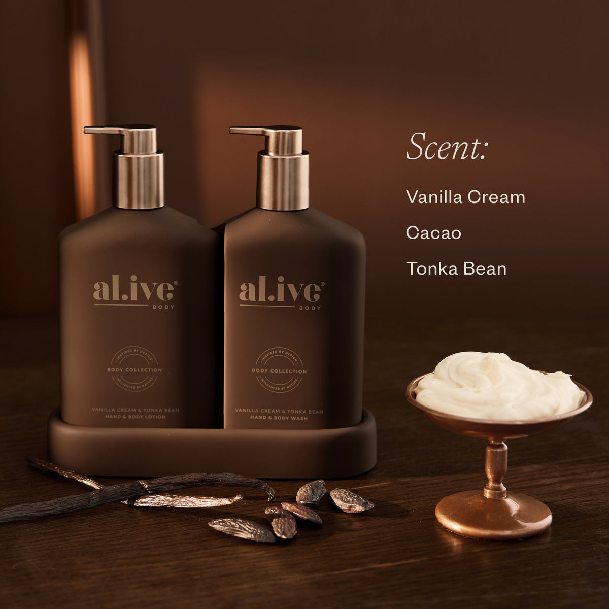 Al.ive Transformative Bathroom Duo - Vanilla Cream & Tonka Bean