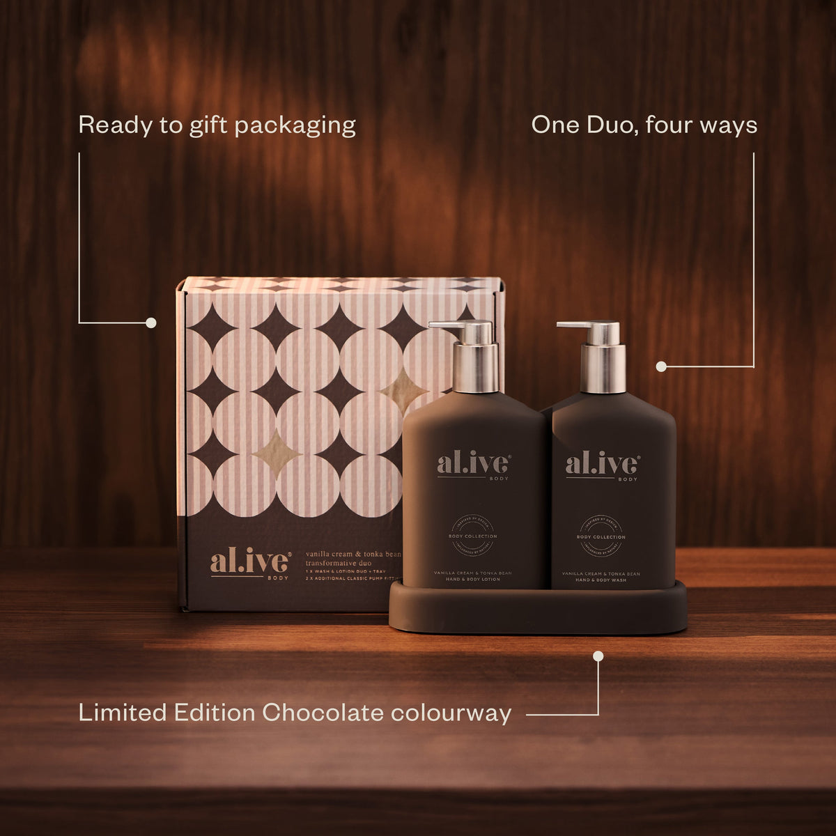 Al.ive Transformative Bathroom Duo - Vanilla Cream & Tonka Bean