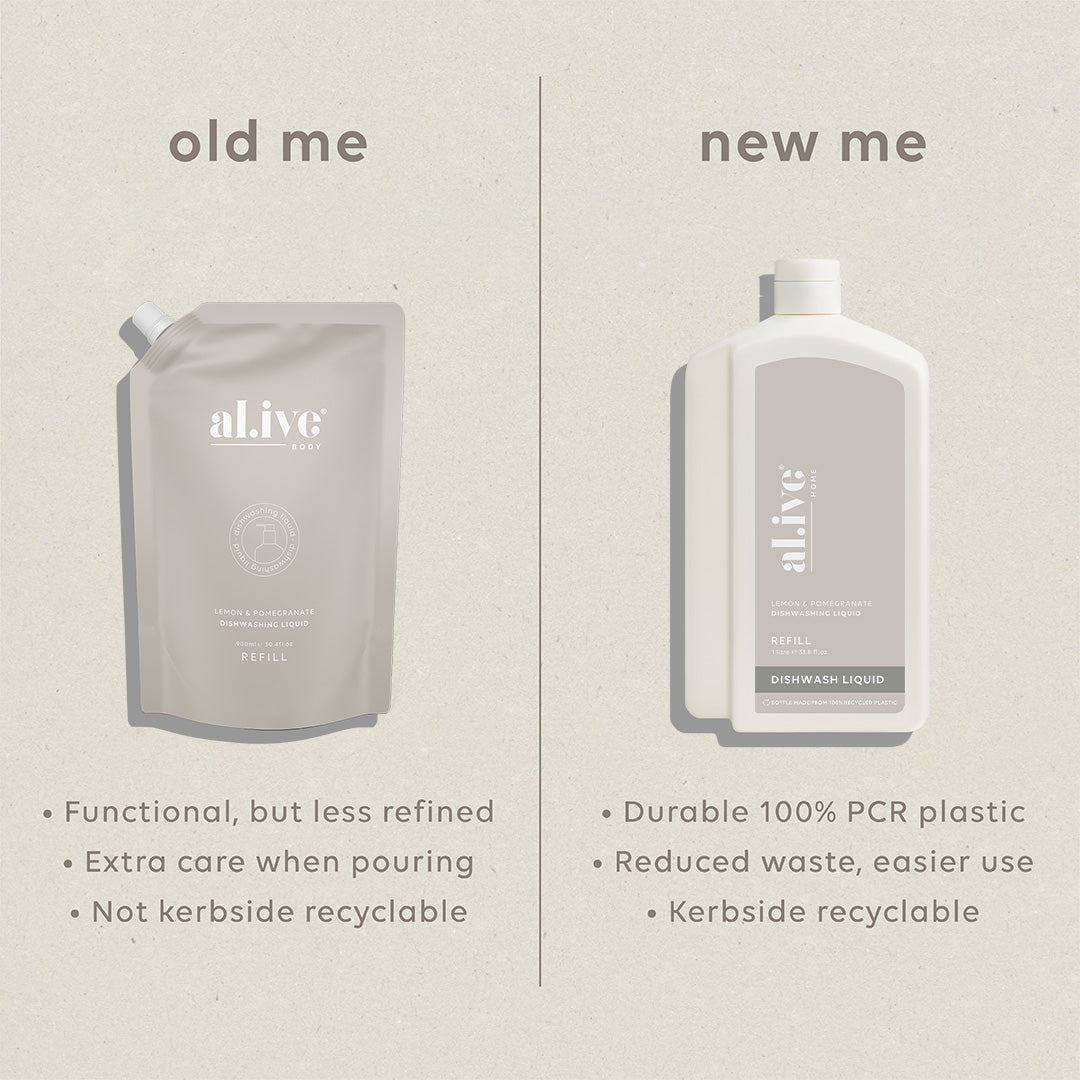 Al.ive Dish Wash Refill - Lemon & Pomegranate 1L